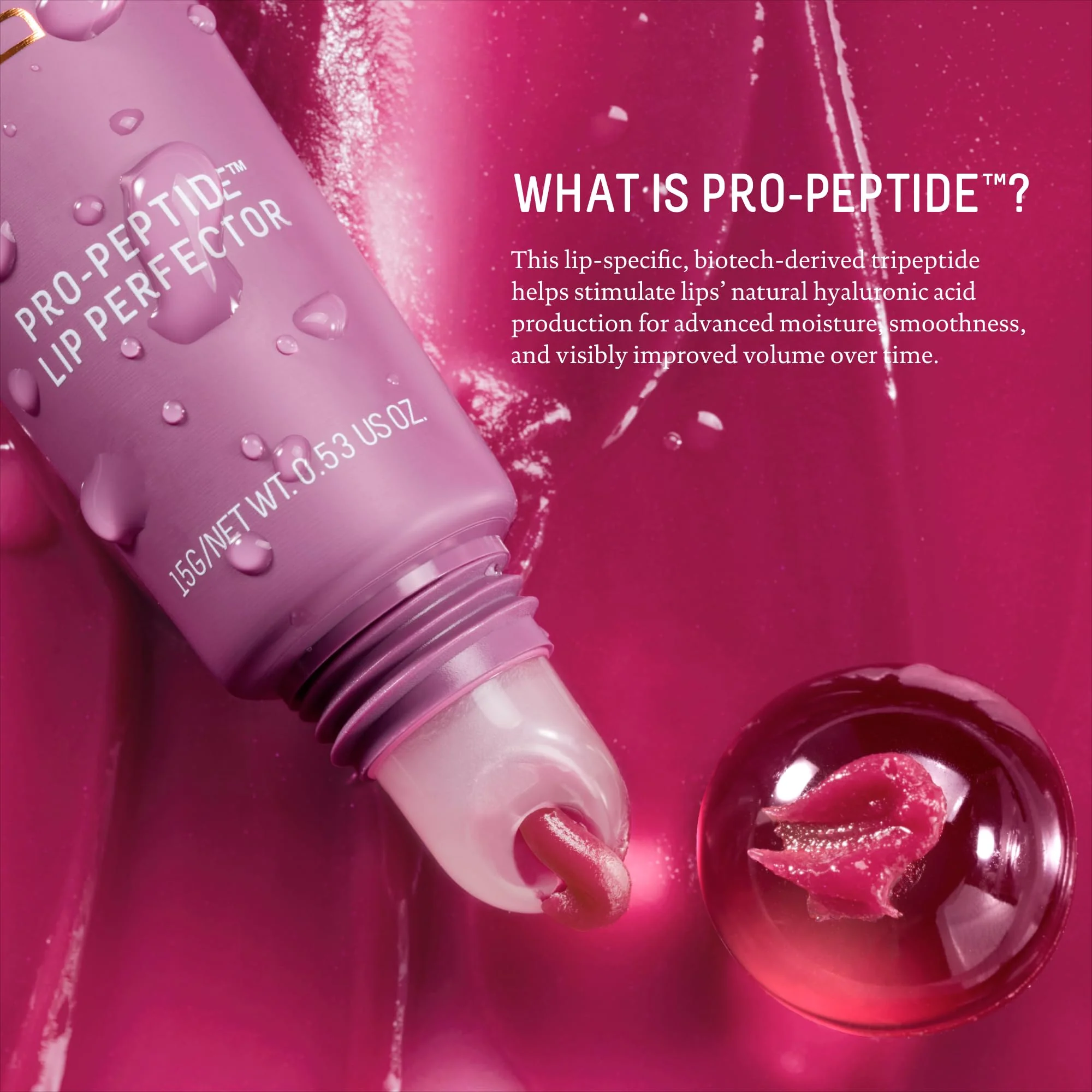 Biossance Pro-Peptide Lip Perfector – Triple-Treat Vegan Lip Balm – Deeply Hydrating with Pro-Peptides & Hyaluronic Acid – Enhances Natural Lip Color – Silky, Glossy Finish in Supernova, Berry - Image 4