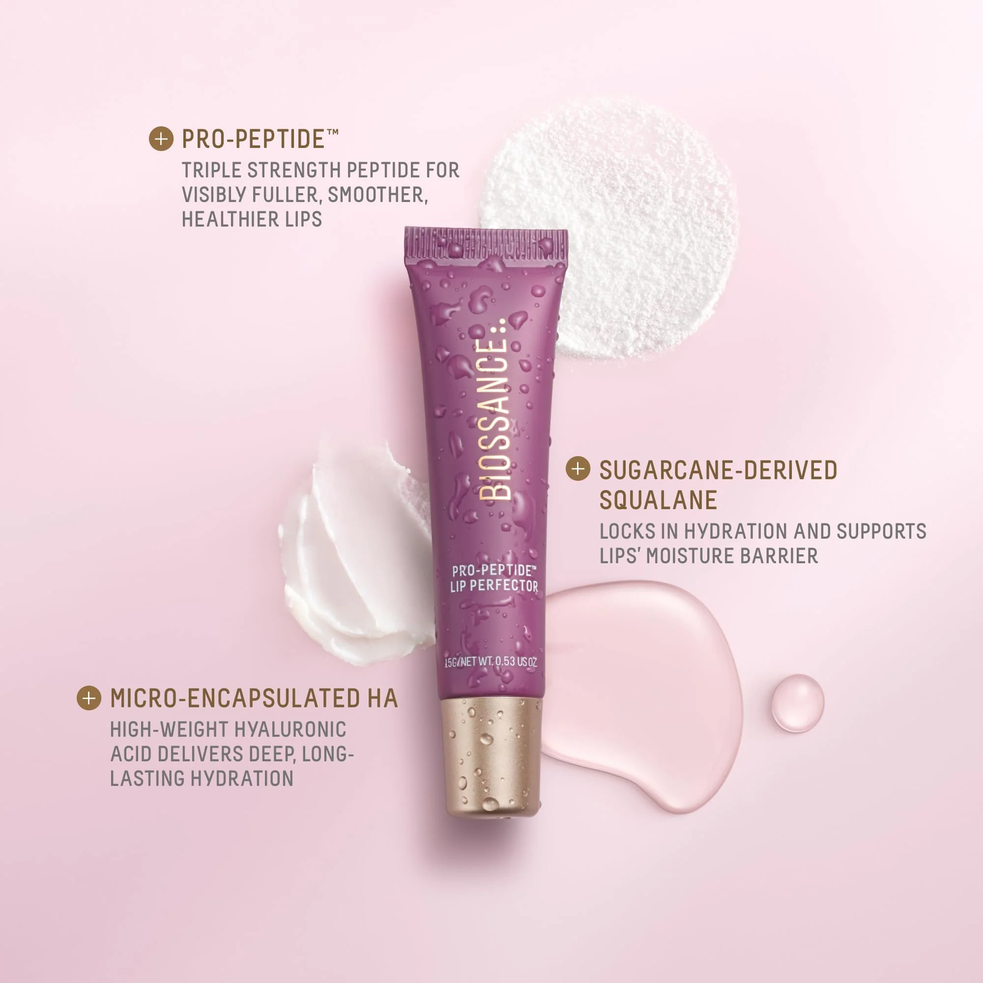 Biossance Pro-Peptide Lip Perfector – Triple-Treat Vegan Lip Balm – Deeply Hydrating with Pro-Peptides & Hyaluronic Acid – Enhances Natural Lip Color – Silky, Glossy Finish in Supernova, Berry - Image 8