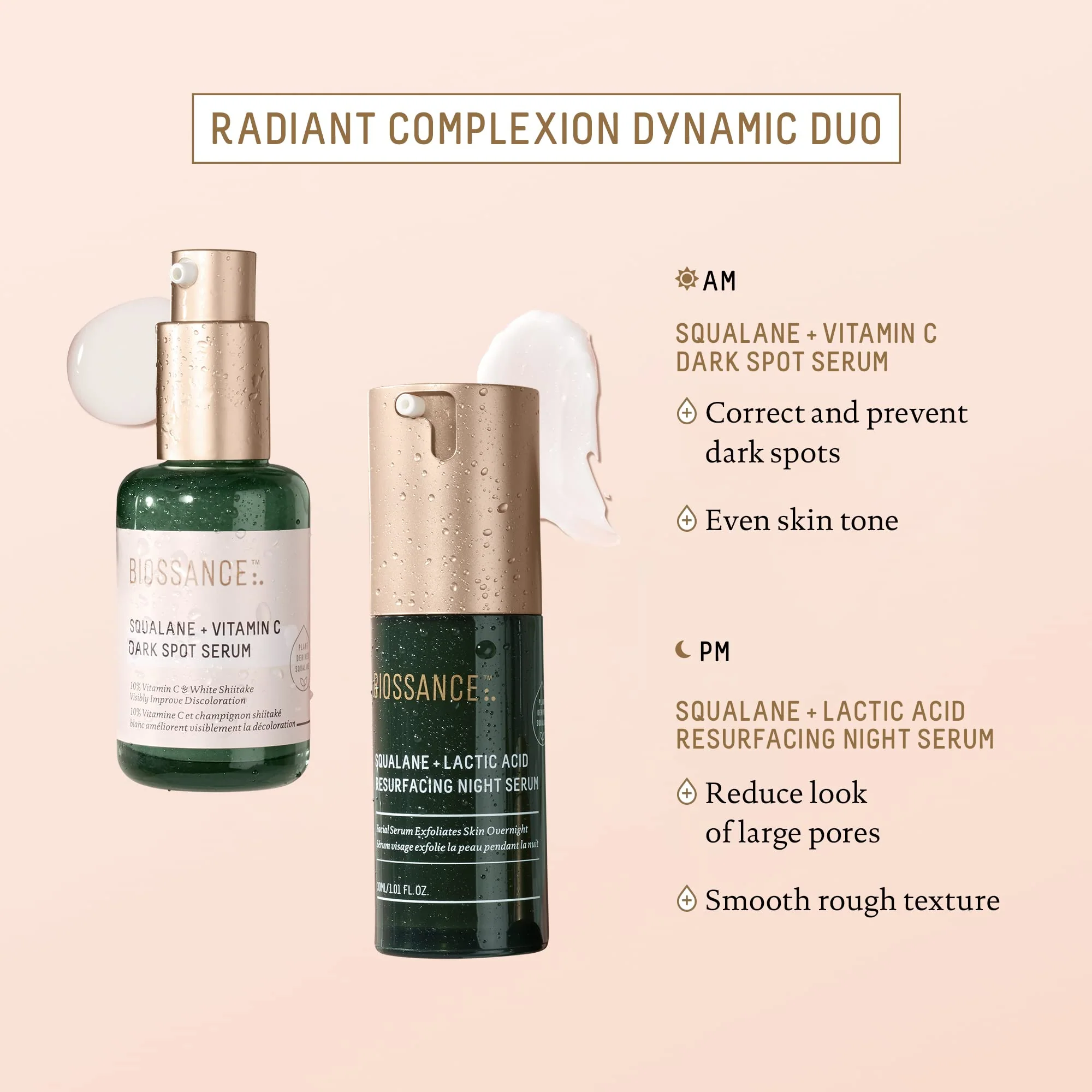 Biossance Squalane + Lactic Acid Resurfacing Night Serum - Vegan 10% Lactic Acid Face Serum for Skin Texture and Fine Lines - Gentle Night Exfoliant, Hydrating - Pore Reducer for Face, 1.0 Ounce - Image 6