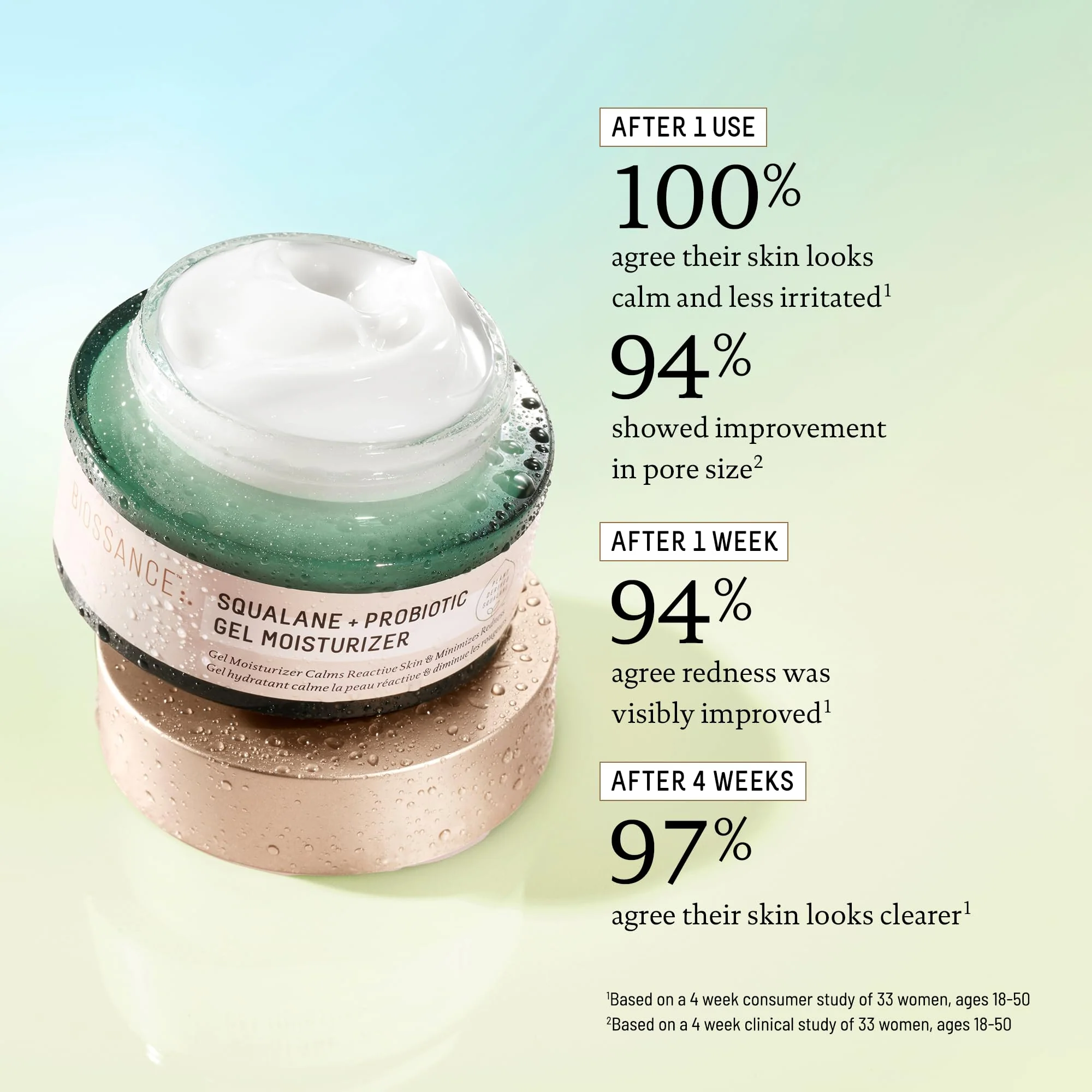 Biossance Squalane + Probiotic Balancing Face Gel Moisturizer - Advanced Formula for Oily & Acne-Prone Skin, Encapsulated Probiotics, Reduces Redness & Excess Oil, Soothes Sensitive Skin - 1.69 oz - Image 6