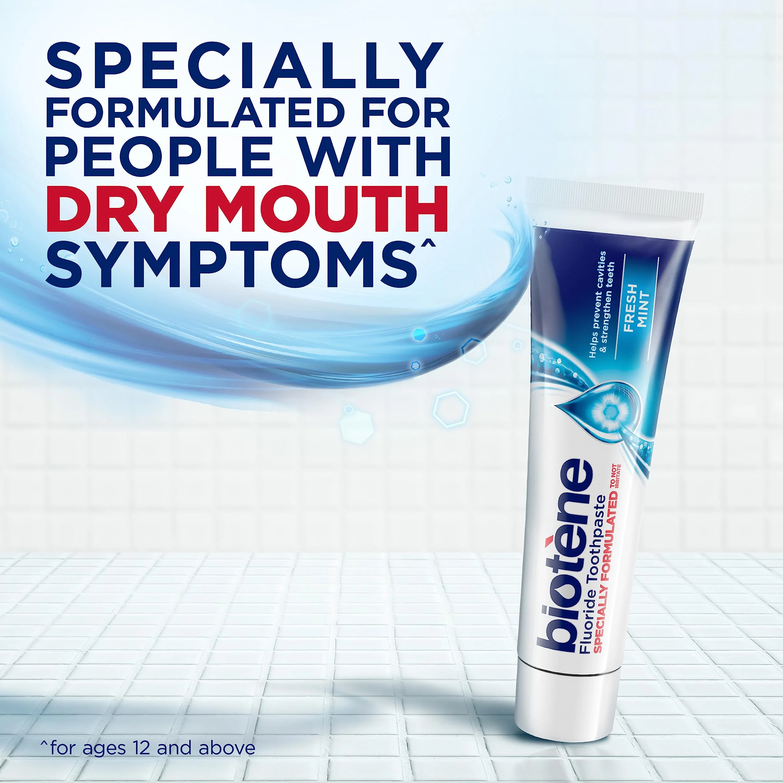 biotène Fluoride Toothpaste for Dry Mouth Symptoms, Bad Breath Treatment and Cavity Prevention, Fresh Mint - 4.3 oz - Image 2
