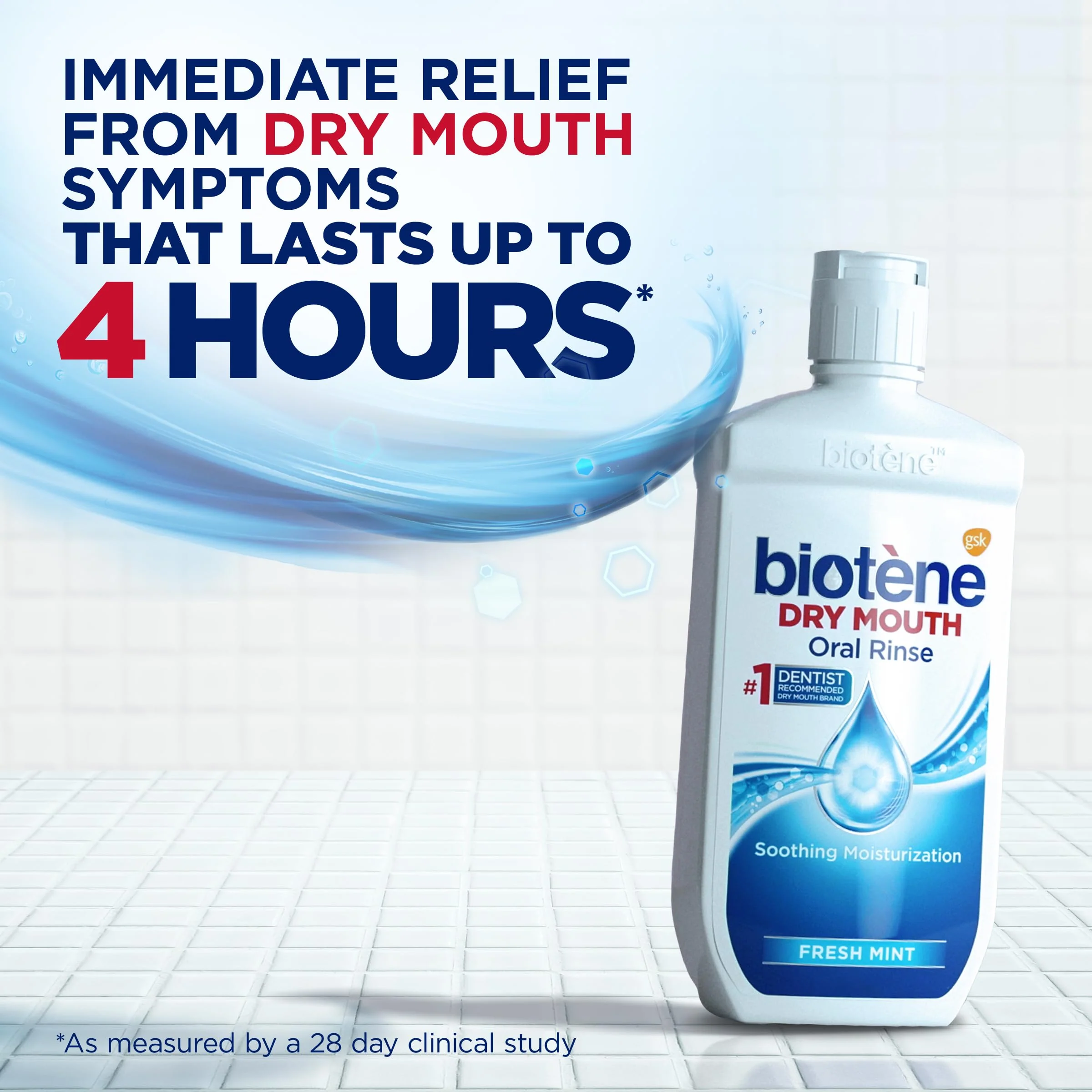 Biotene Oral Rinse Mouthwash for Dry Mouth, Breath Freshener and Dry Mouth Treatment, Fresh Mint - 33.8 fl oz - Image 3