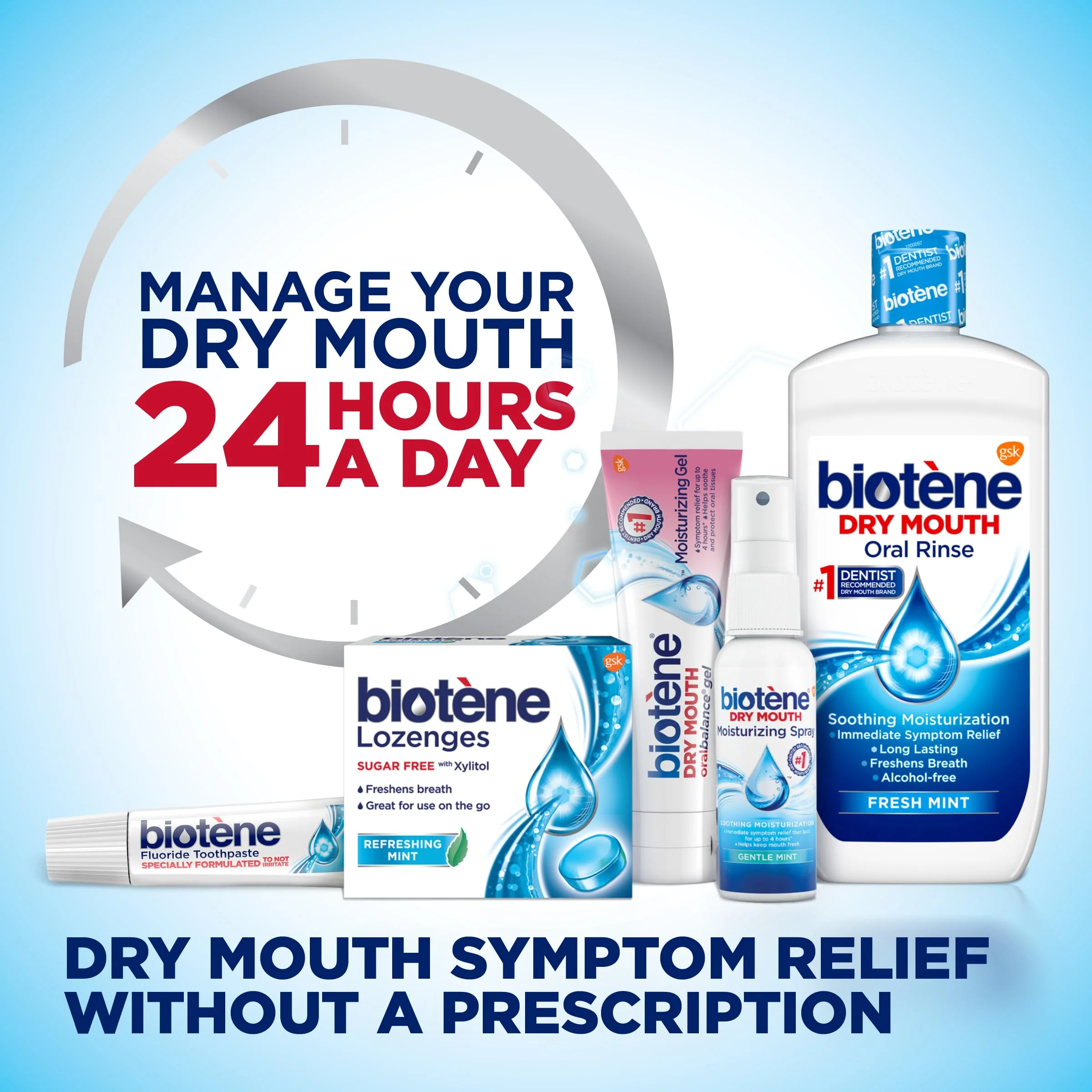Biotene Oral Rinse Mouthwash for Dry Mouth, Breath Freshener and Dry Mouth Treatment, Fresh Mint - 33.8 fl oz - Image 8