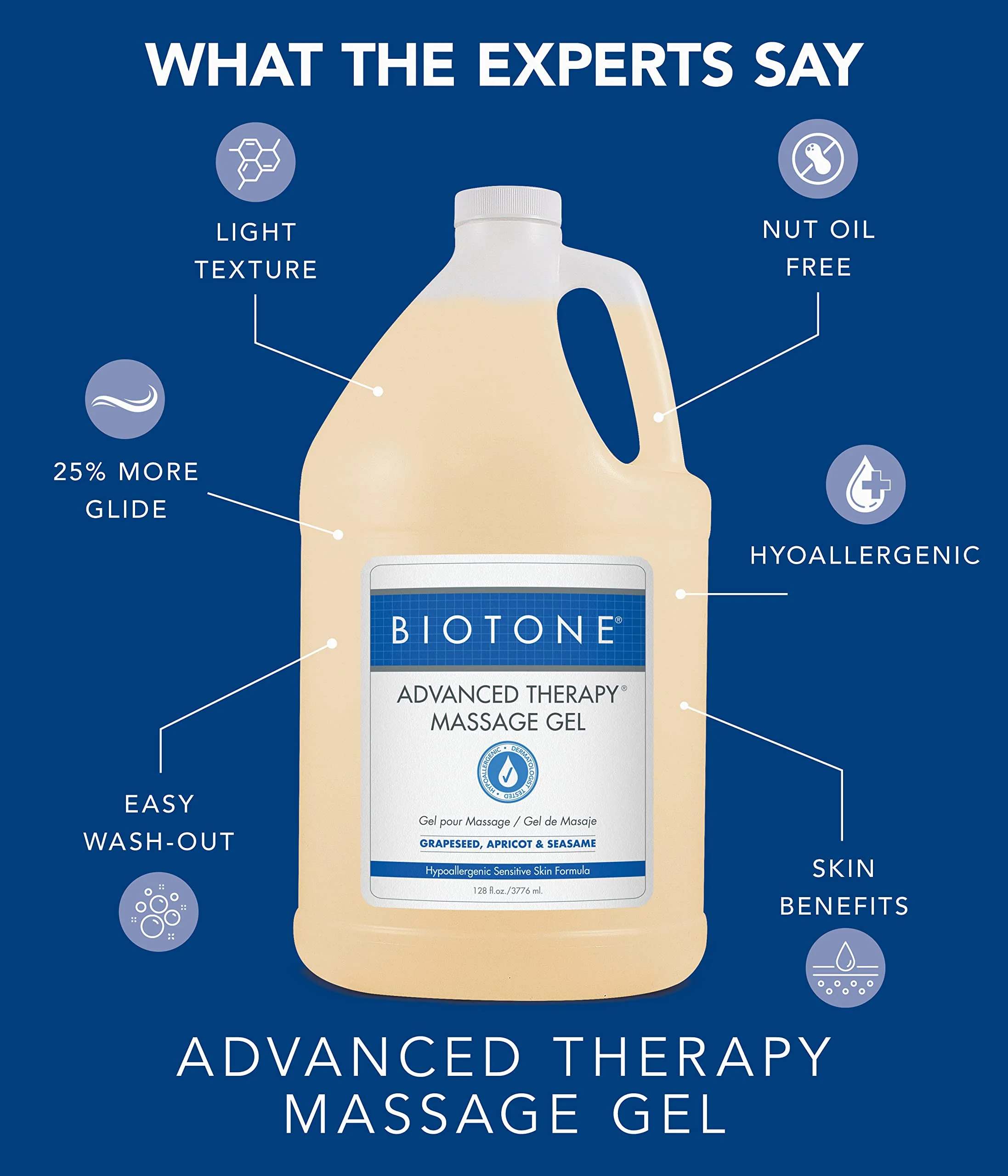 BIOTONE Advanced Therapy Massage Gel, Smooth, Silky Glide Without the Oil Feel, Ideal Workability, Nut-Oil Free, Hypoallergenic - Image 2