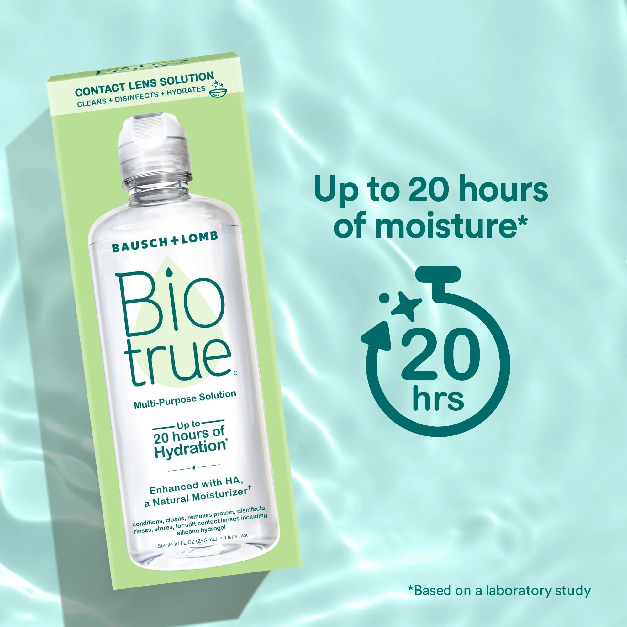 Biotrue Contact Solution, Multi-Purpose Solution with Lens Case, Cleans, Conditions, Hydrates, Disinfects, Removes Protein, Dirt & Debris, Contact Lens Cleaner & Storage, 10 Fl Oz (Pack of 1) - Image 3