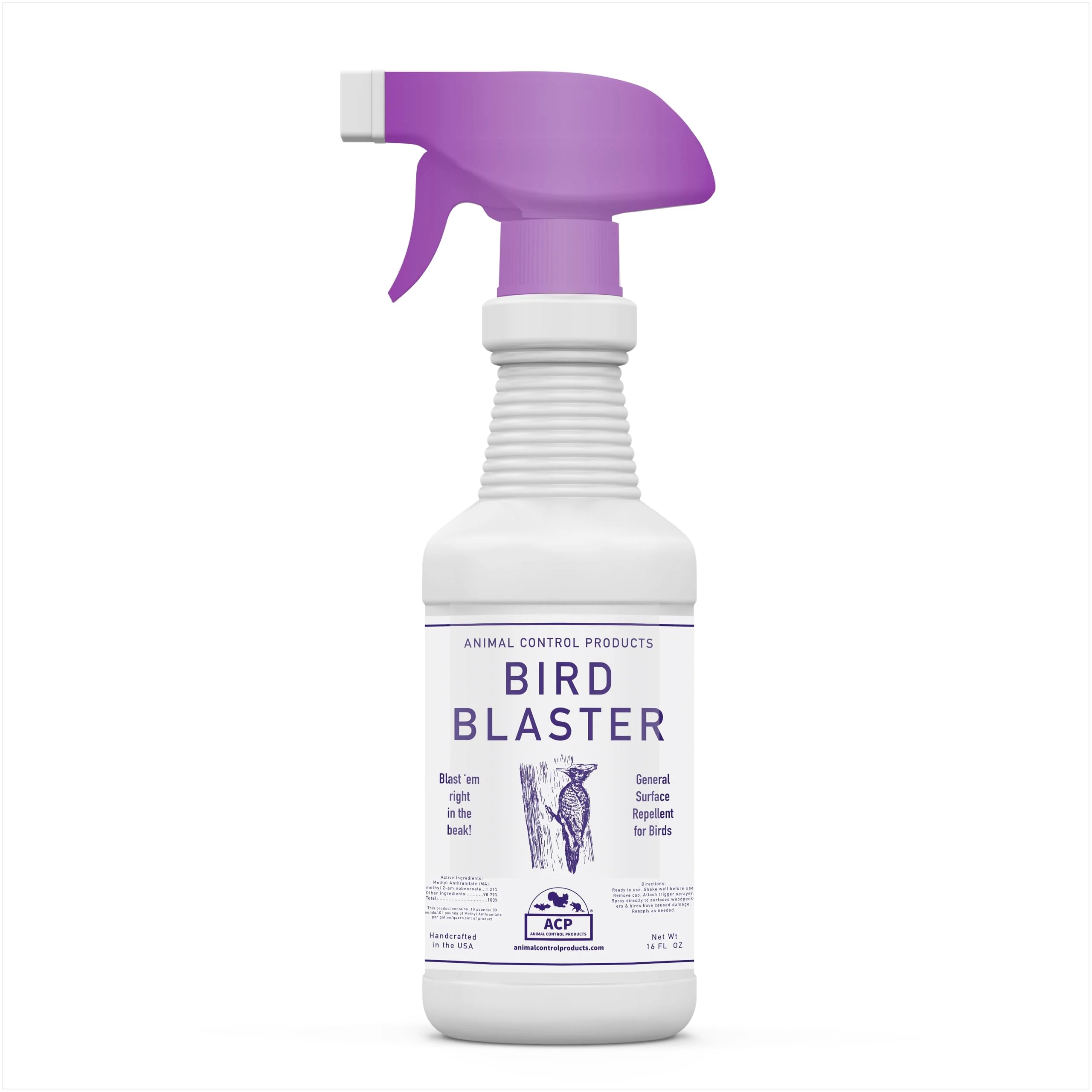 Bird Blaster 16oz Spray Keep Woodpeckers Away House Siding Stop Woodpeckers on House + Other Birds Flickers Blue Jays to Prevent Home Building Patio Deck Damage | Anti-Woodpecker Deterrent Repellent