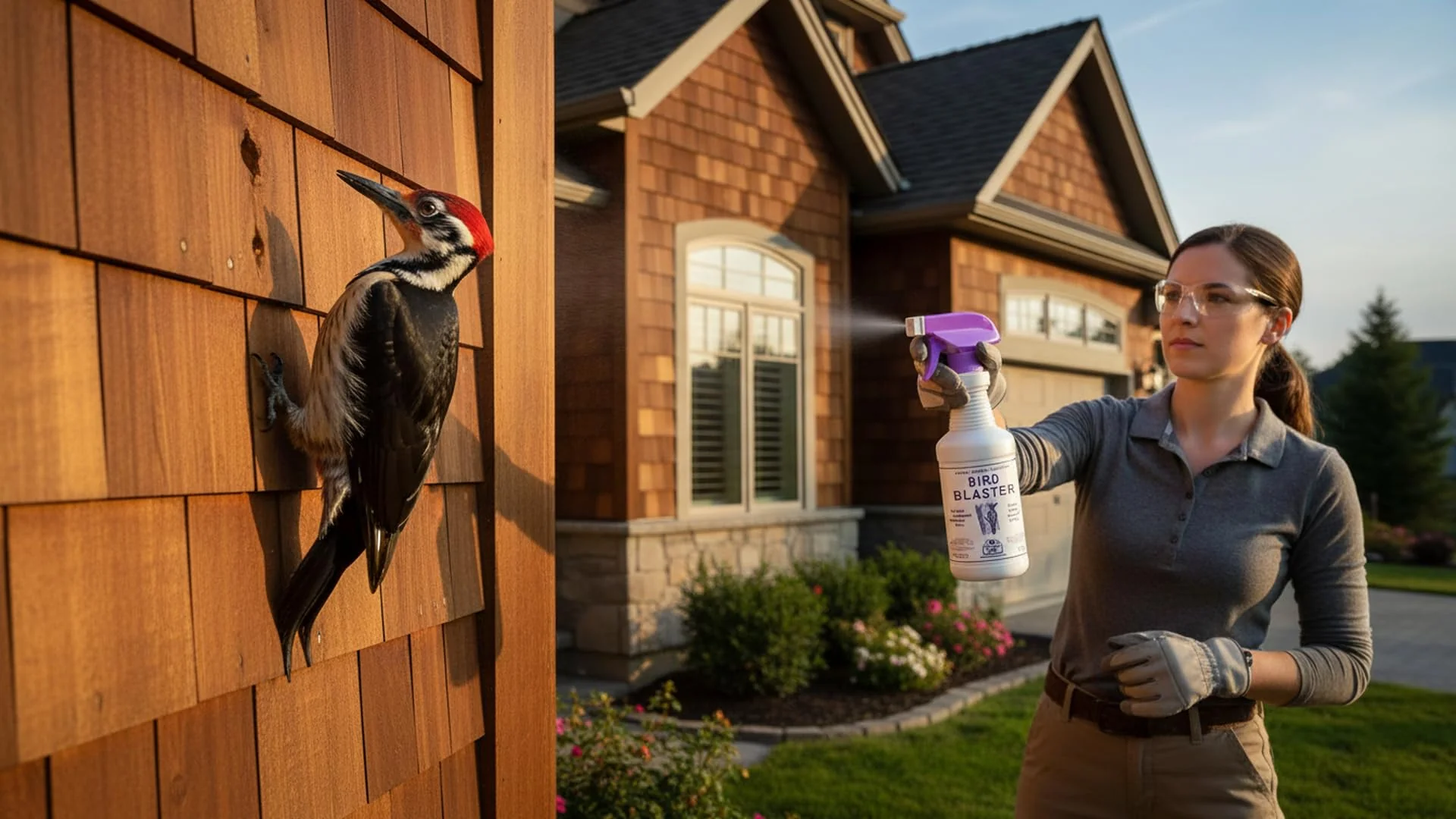 Bird Blaster 16oz Spray Keep Woodpeckers Away House Siding Stop Woodpeckers on House + Other Birds Flickers Blue Jays to Prevent Home Building Patio Deck Damage | Anti-Woodpecker Deterrent Repellent - Image 8