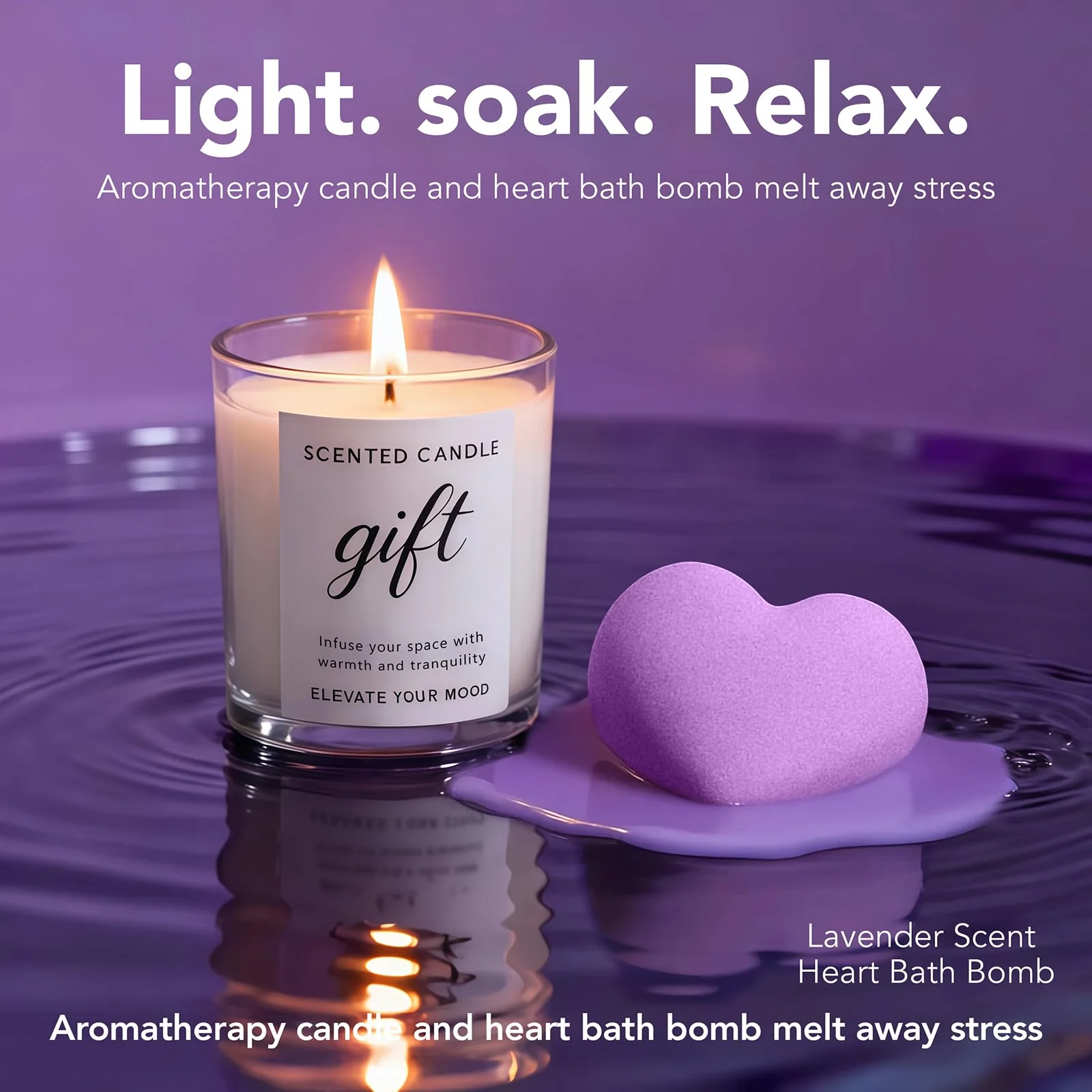 Birthday Gift for Women - Luxury Spa Self Care Kit for Her - Perfect Birthday Gifts for Wife Mom Girlfriend Sister - Relaxing Spa Experience with Blanket Candle Bath Bomb Tumbler - Purple Gift Box - Image 6