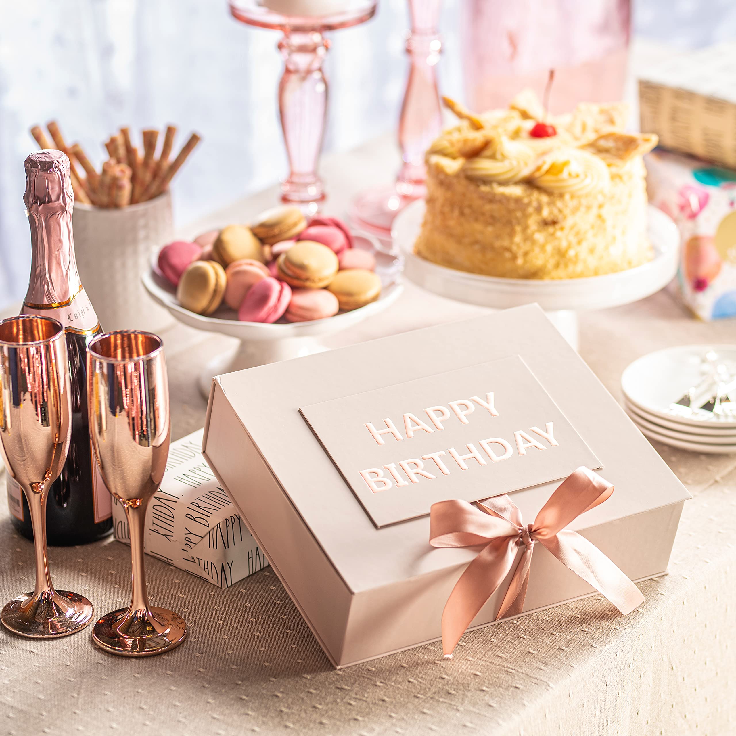 Birthday Gifts for Women, Birthday Spa Gift Basket for Women, Luxury Birthday Spa Gift Box with Vit E, Rich Bath Essentials, Diffuser, Candle, Sterling Silver CZ Heart Necklace, 24k Flower Rose & More - Image 5