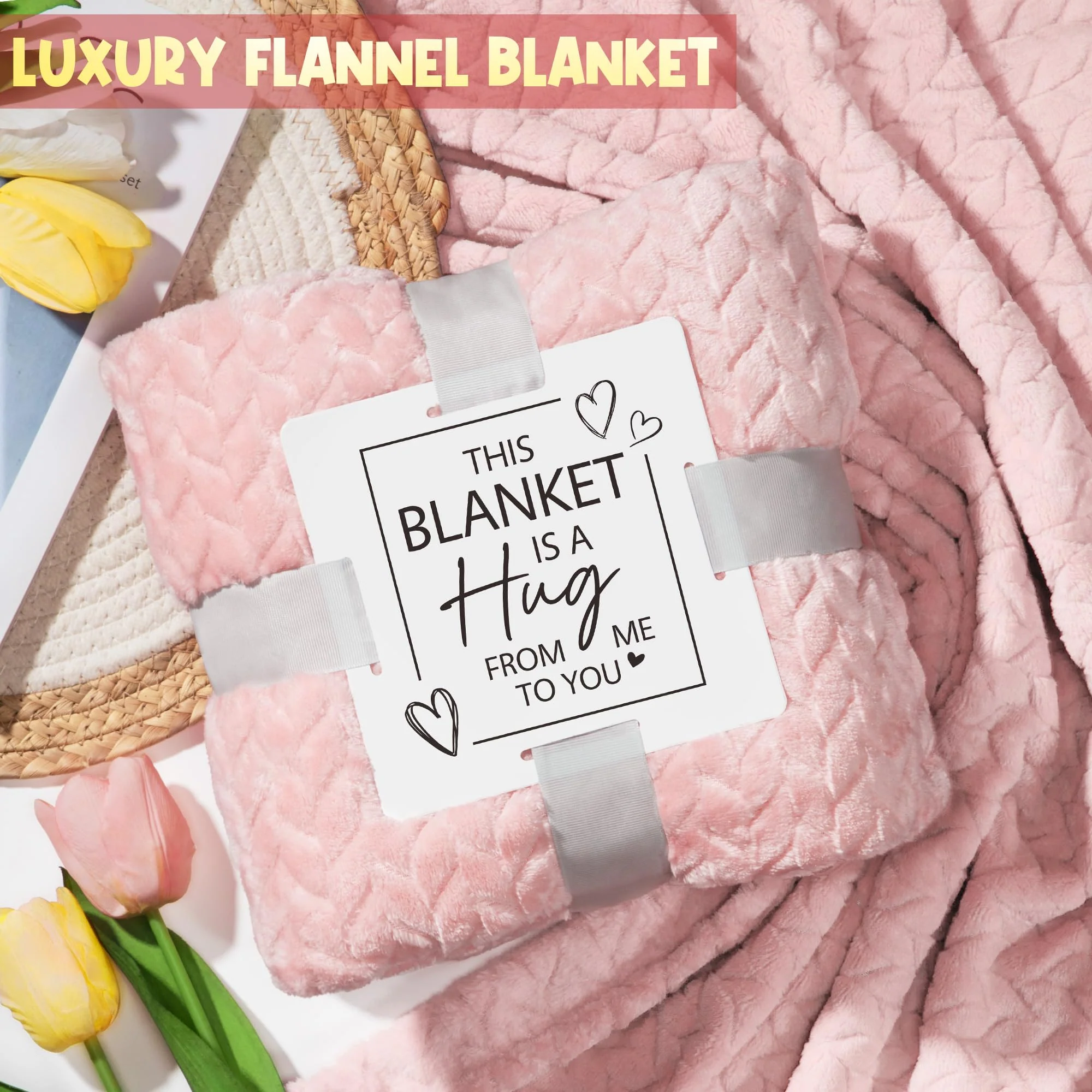 Birthday Gifts for Women Self Care Gifts Get Well Soon Gifts, Rose Relaxing Spa Gifts Basket Care Package w/ Luxury Flannel Blanket, Unique Christmas Gifts for Mom Her Friend Sister Wife Grandma - Image 8