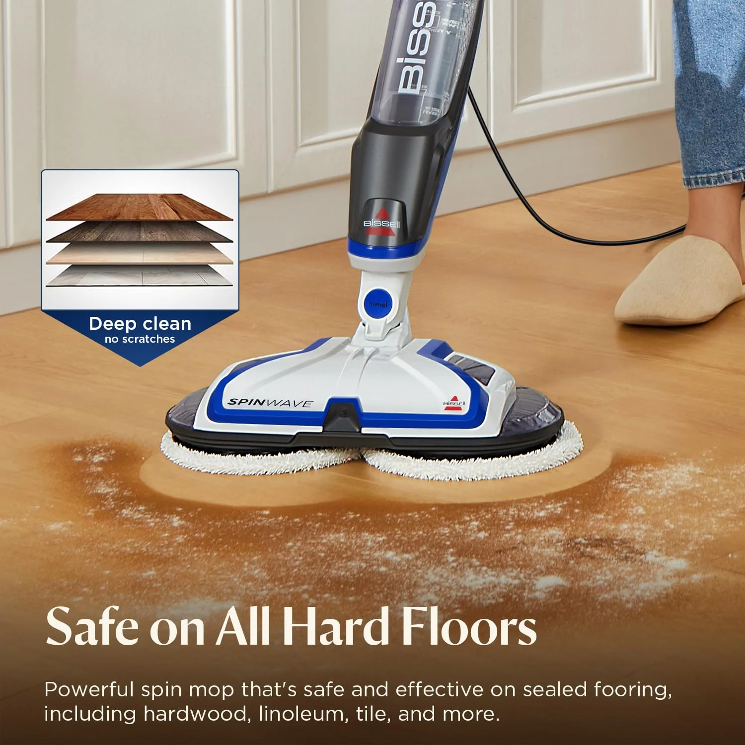 Bissell® SpinWave Hard Floor Expert Corded Spin Mop Cleaner with Washable mop Pads for Sealed Hard Floors, 20393 - Image 3