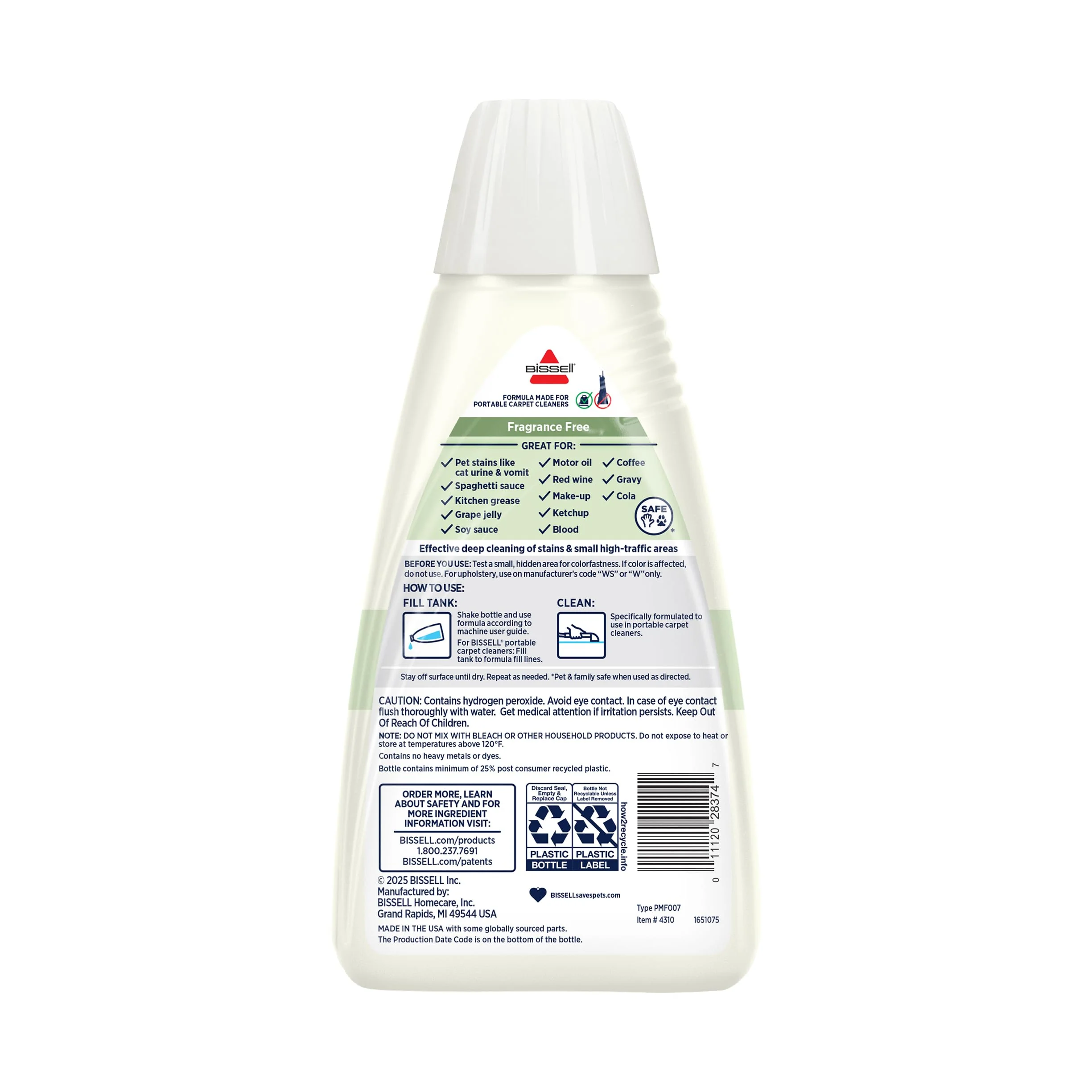 BISSELL Little Green PET OXY Spot & Stain Free & Clear Portable Deep Cleaner Formula, 32 fl. oz, 4310 - Image 8