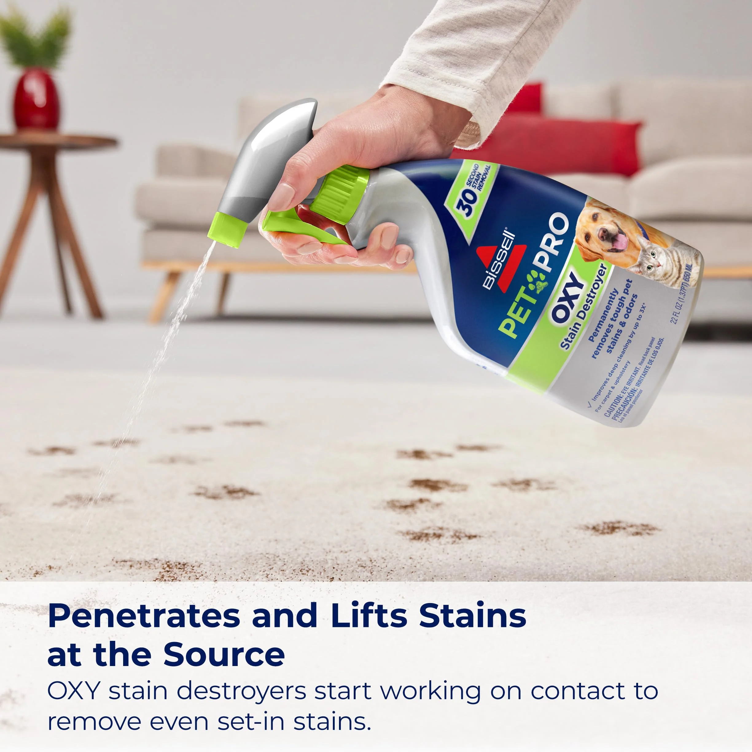 Bissell PET PRO OXY Stain Destroyer for Carpet and Upholstery, 22 oz, 17739, 2 Count (Pack of 2) - Image 5