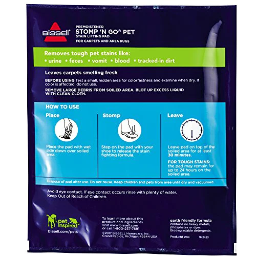 Bissell Stomp 'N Go Pet Lifting Pads + Oxy for Stain Removal on Carpet & Area Rug Cleaning, 20 Pack - Image 9