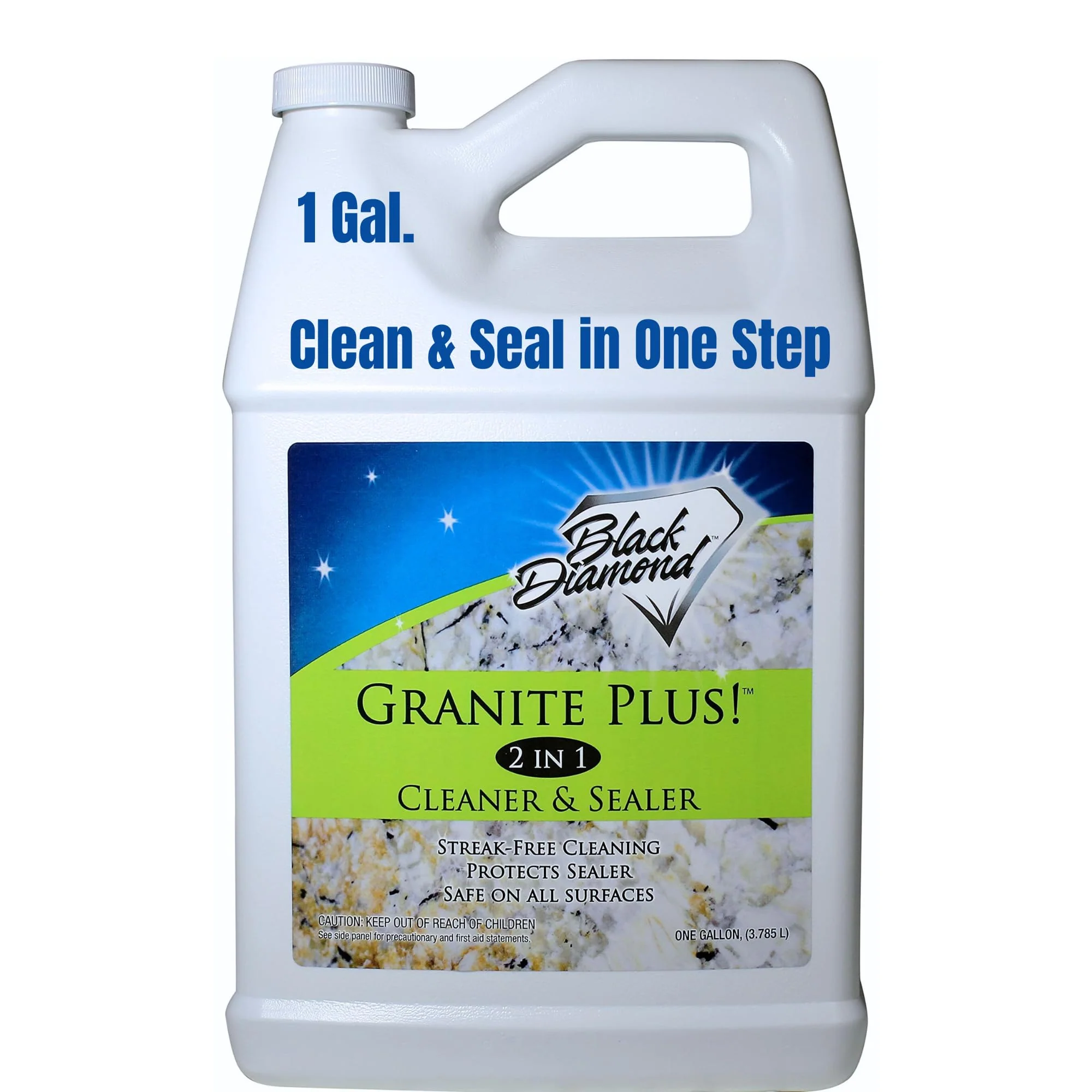 Black Diamond Stoneworks GRANITE PLUS! 2 in 1 Cleaner & Sealer for Granite, Marble, Travertine, Limestone, Ready to Use! (1-Gallon)