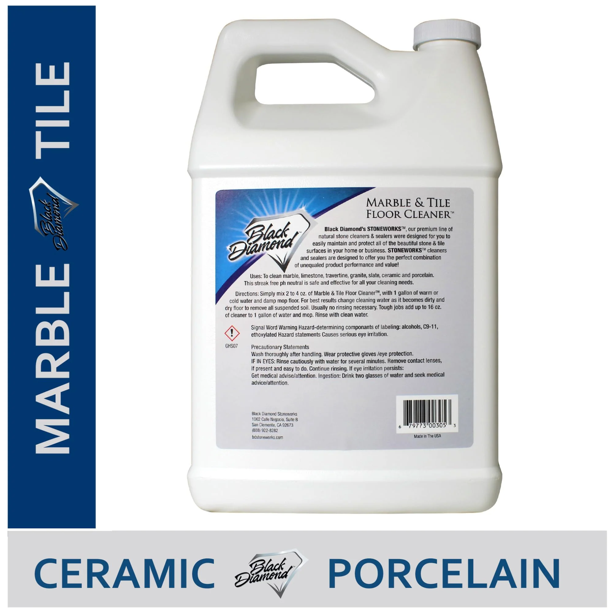 Black Diamond Stoneworks Marble & Tile Cleaner Gallon + Ultimate Grout Cleaner with Brush Quart (2-Pack) – Safe for Natural Stone, Deep Grout and Tile Cleaning to Restores Shine - Image 4