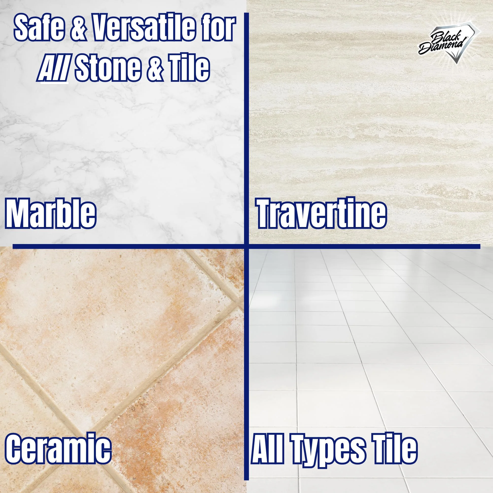 Black Diamond Stoneworks Marble & Tile Cleaner Gallon + Ultimate Grout Cleaner with Brush Quart (2-Pack) – Safe for Natural Stone, Deep Grout and Tile Cleaning to Restores Shine - Image 7