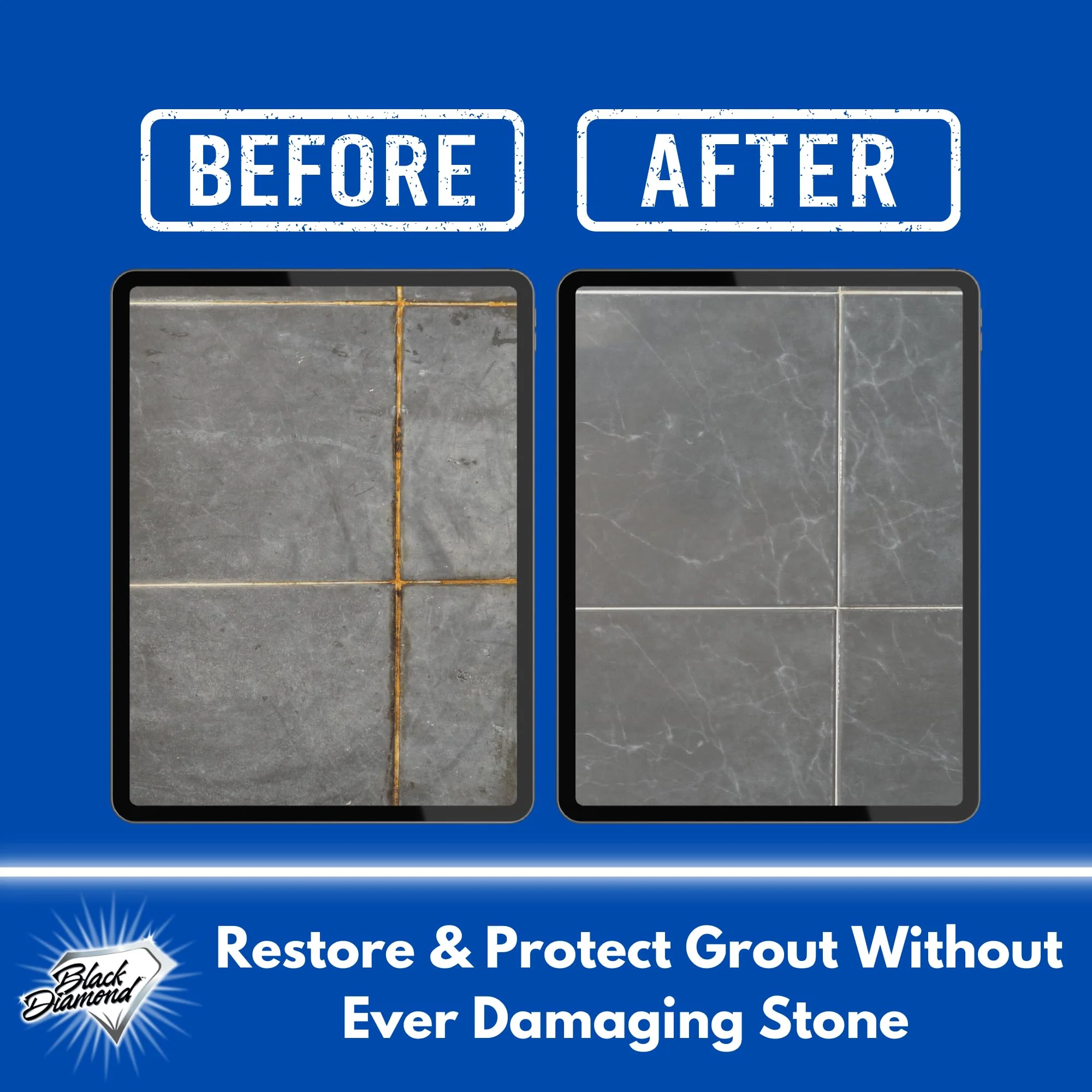 Black Diamond Stoneworks Marble & Tile Cleaner Gallon + Ultimate Grout Cleaner with Brush Quart (2-Pack) – Safe for Natural Stone, Deep Grout and Tile Cleaning to Restores Shine - Image 8