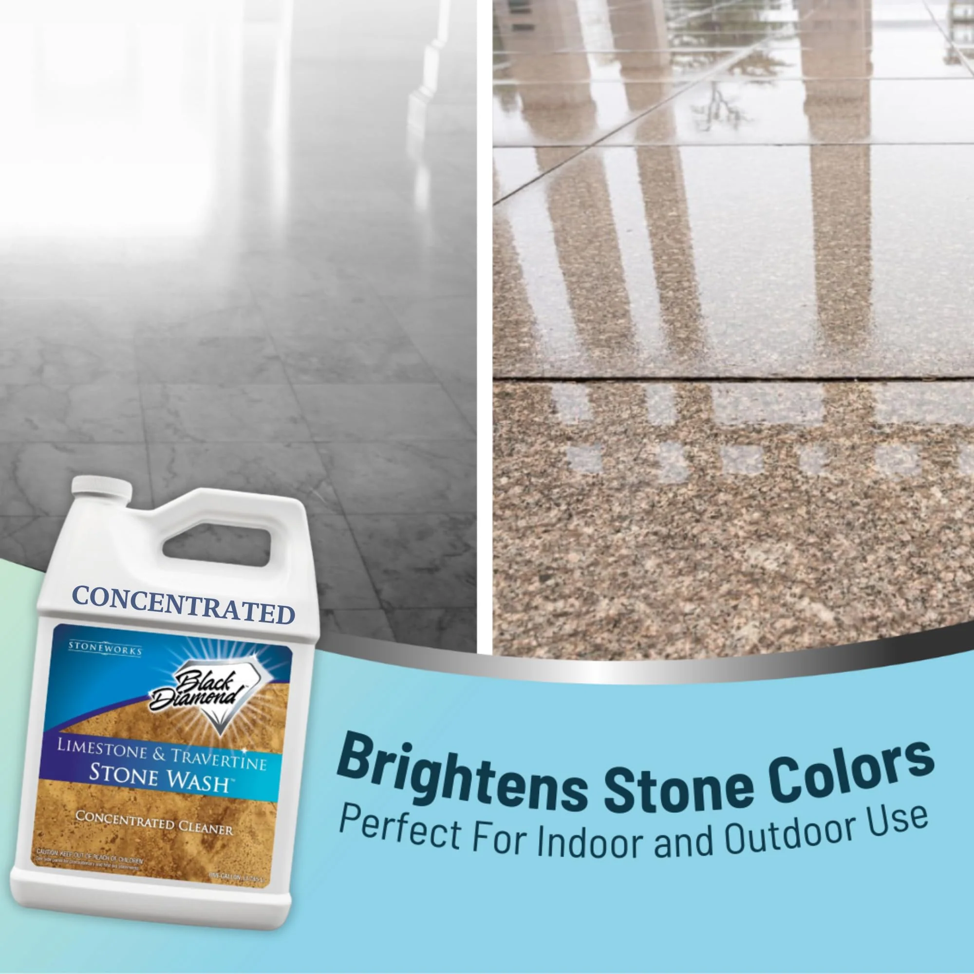 Black Diamond Stoneworks Natural Stone Cleaner - Limestone, Slate & Travertine Cleaner - Natural Stone Shower Cleaner for Marble - Concentrated PH Neutral Stone Floor Cleaner - 1-Gallon. - Image 4