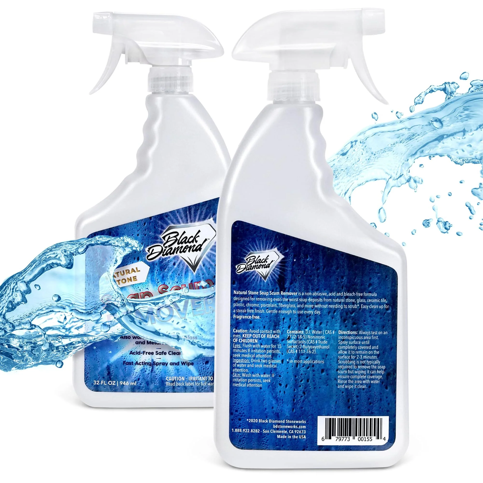 Black Diamond Stoneworks Natural Stone Shower Soap Scum Remover Spray. For Cleaning Bathtubs, Glass Doors, Tubs, Travertine, Marble, Tile. Heavy Duty, Safe Acid-Free Cleaner. Safe for fixtures. - Image 9