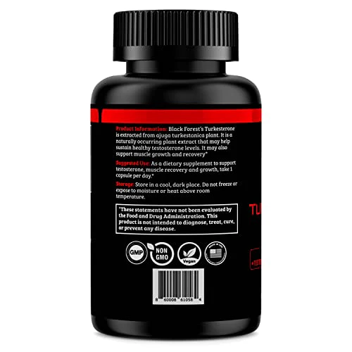 Black Forest Turkesterone Supplement 500mg Capsule (Max Purity 95% Extract) 2 Months Supply (500mg Turkesterone from 526mg of Ajuga Turkestanica) Similar to Ecdysterone for Strength & Muscle Growth - Image 6