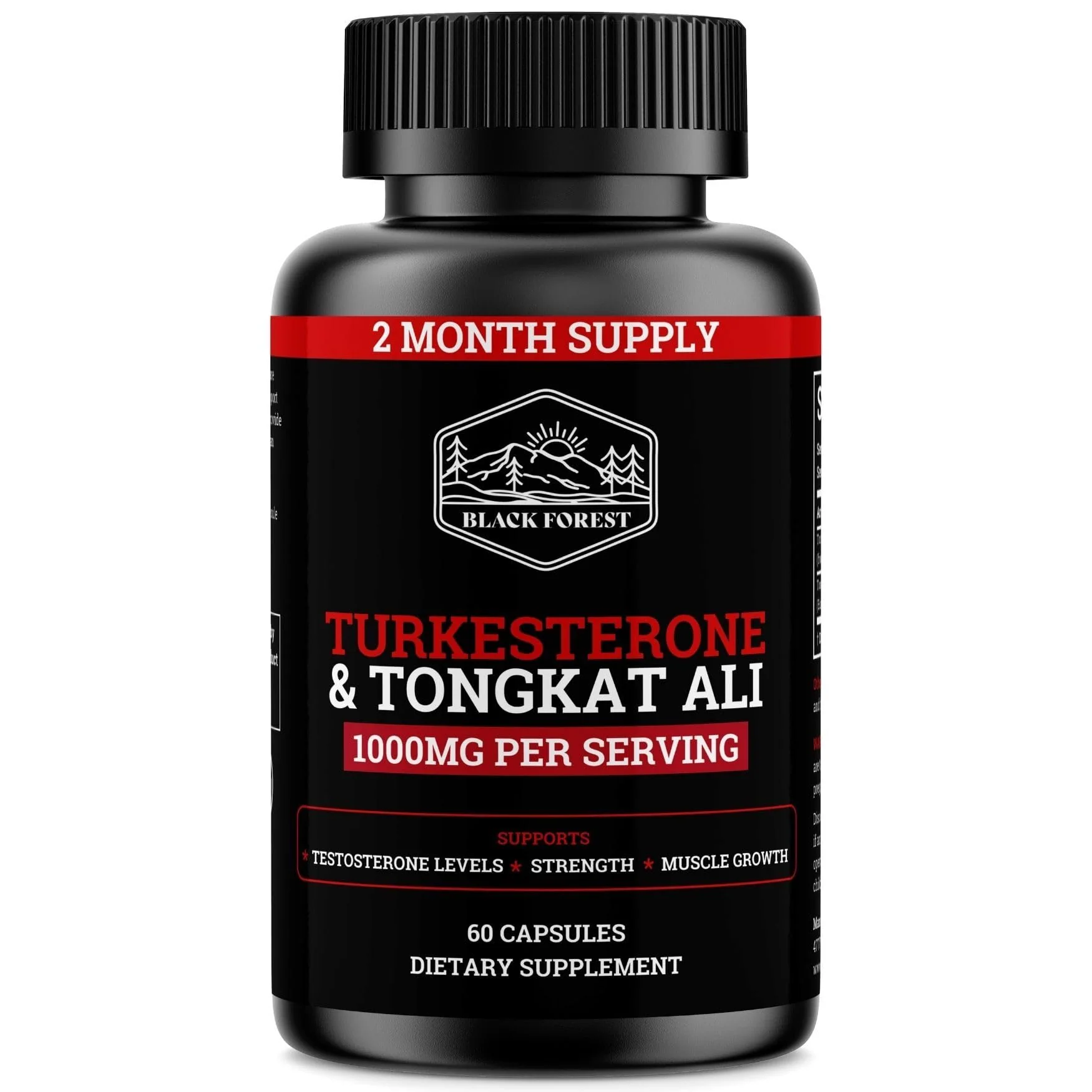 Black Forest Turkesterone Tongkat Ali Supplement 1000mg per Serving (Max Purity 95%) Turkesterone Supplement for Men (Tongkat Ali for Men Longjack 200:1) Similar to Tongkat Ali Fadogia Agrestis