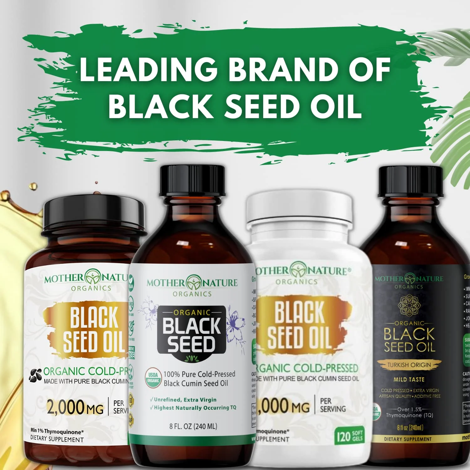 Black Seed Oil Capsules – Organic Cold Pressed Black Cumin Oil, High TQ Nigella Sativa, 1000mg per Capsule, 3 Month Supply - 180 Softgels - Image 2