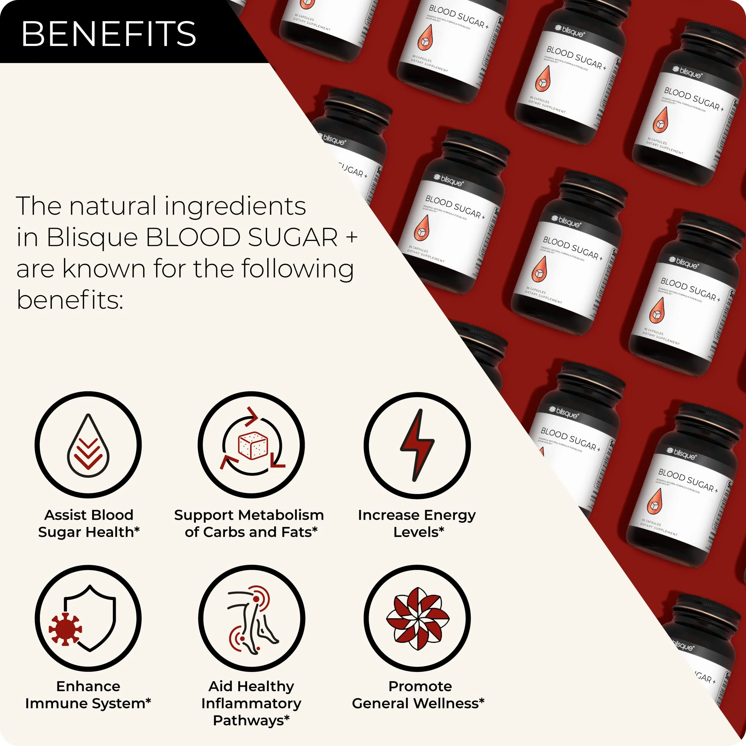 Blisque – Natural Blood Sugar Support Supplement to Help Maintain Already Healthy Blood Sugar Levels | with Cinnamon, Chromium, and Fenugreek | 90 Capsules | Vegan and Non-GMO | - Image 3