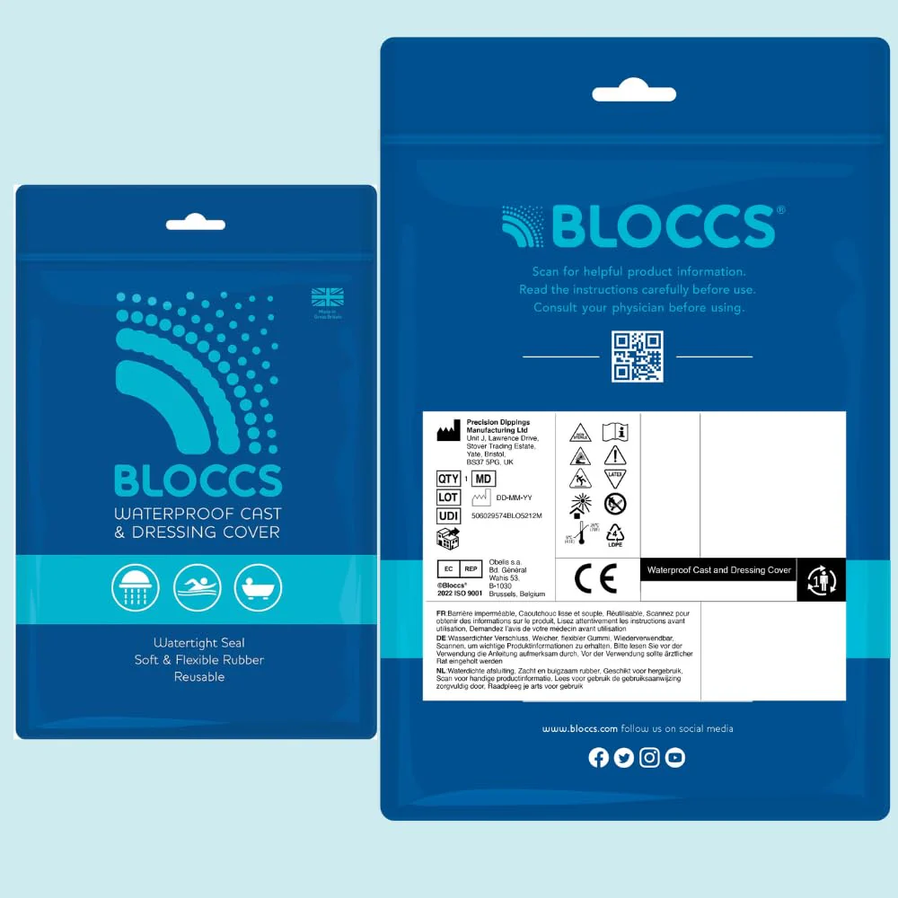 BLOCCS 100% Waterproof Knee Cover- Swim, Shower & Bathe. Watertight Protection for Dressings & Bandages - #AKP87-S - Adult Knee Protector - (Small) - Image 4