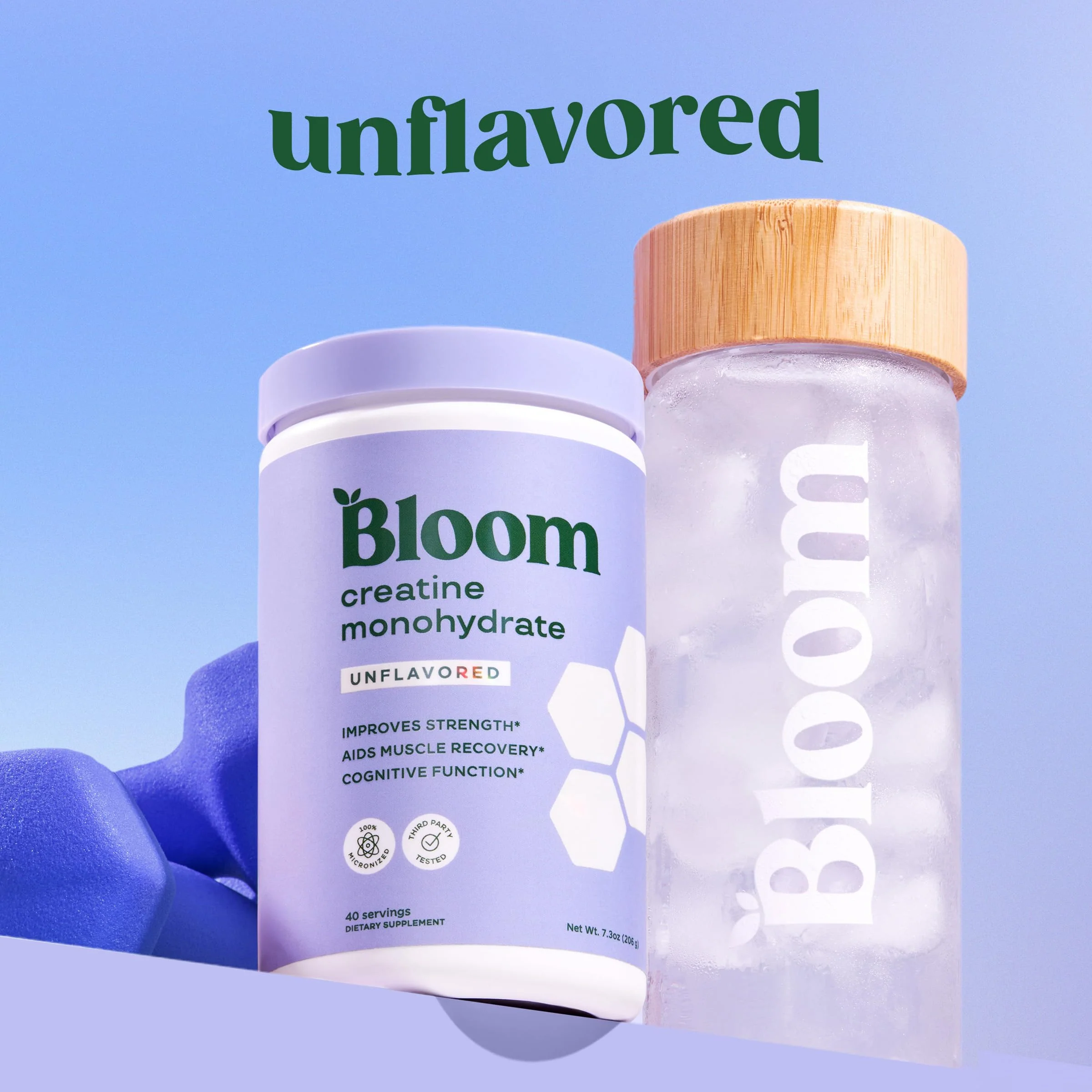 Bloom Nutrition Creatine Monohydrate Powder, 5g Micronized Creatine per Serving, Supports Muscle Recovery, Strength, Endurance, Pre or Post Workout, Gluten Free, Non GMO, Unflavored, 40 SVG, 7.3 oz - Image 2