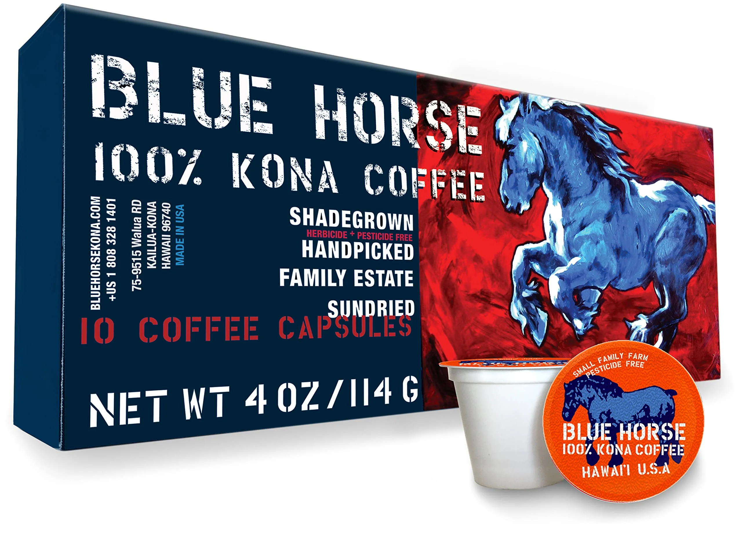 Blue Horse 100% Kona Coffee Pods, Medium Roast, 10ct Single Serve, Compatible with K Cups 2.0, Farm Fresh, Authentic Arabica Beans from Hawaii’s Big Island with a Smooth, Rich Flavor - Image 7
