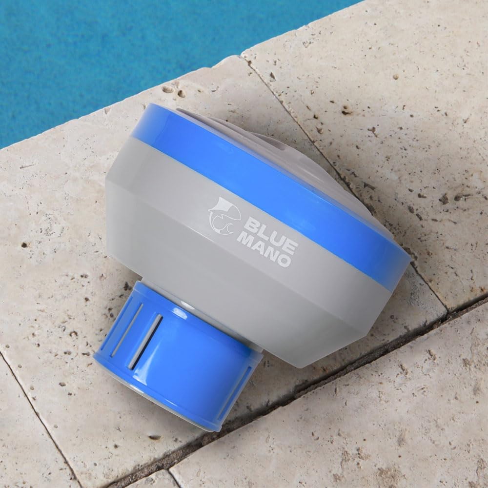 Blue Mano Chlorine Floater (V2.0 Upgraded) for 3 inch Tabs with Refill Warning, Durable Design, 7 inch Large Dispenser for Inground and Above Ground Swimming Pool - Image 2