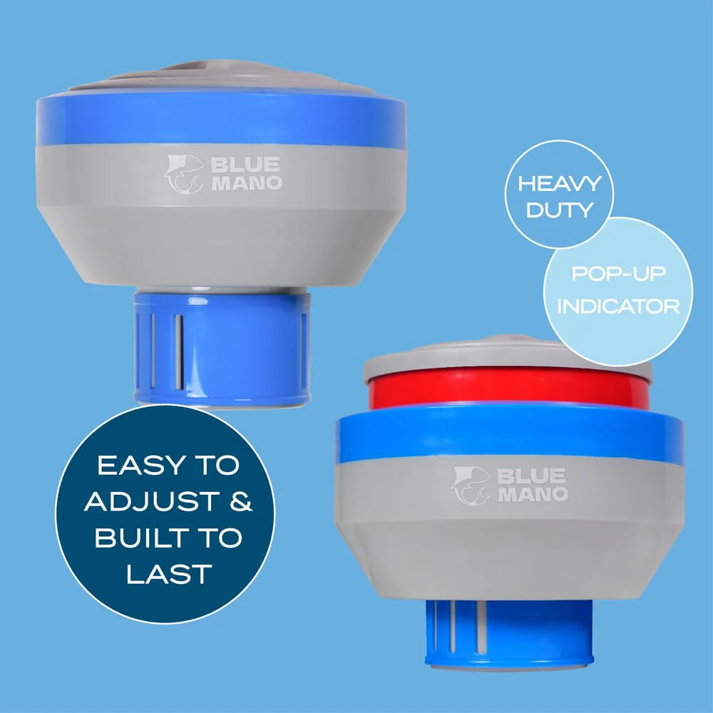 Blue Mano Chlorine Floater (V2.0 Upgraded) for 3 inch Tabs with Refill Warning, Durable Design, 7 inch Large Dispenser for Inground and Above Ground Swimming Pool - Image 8