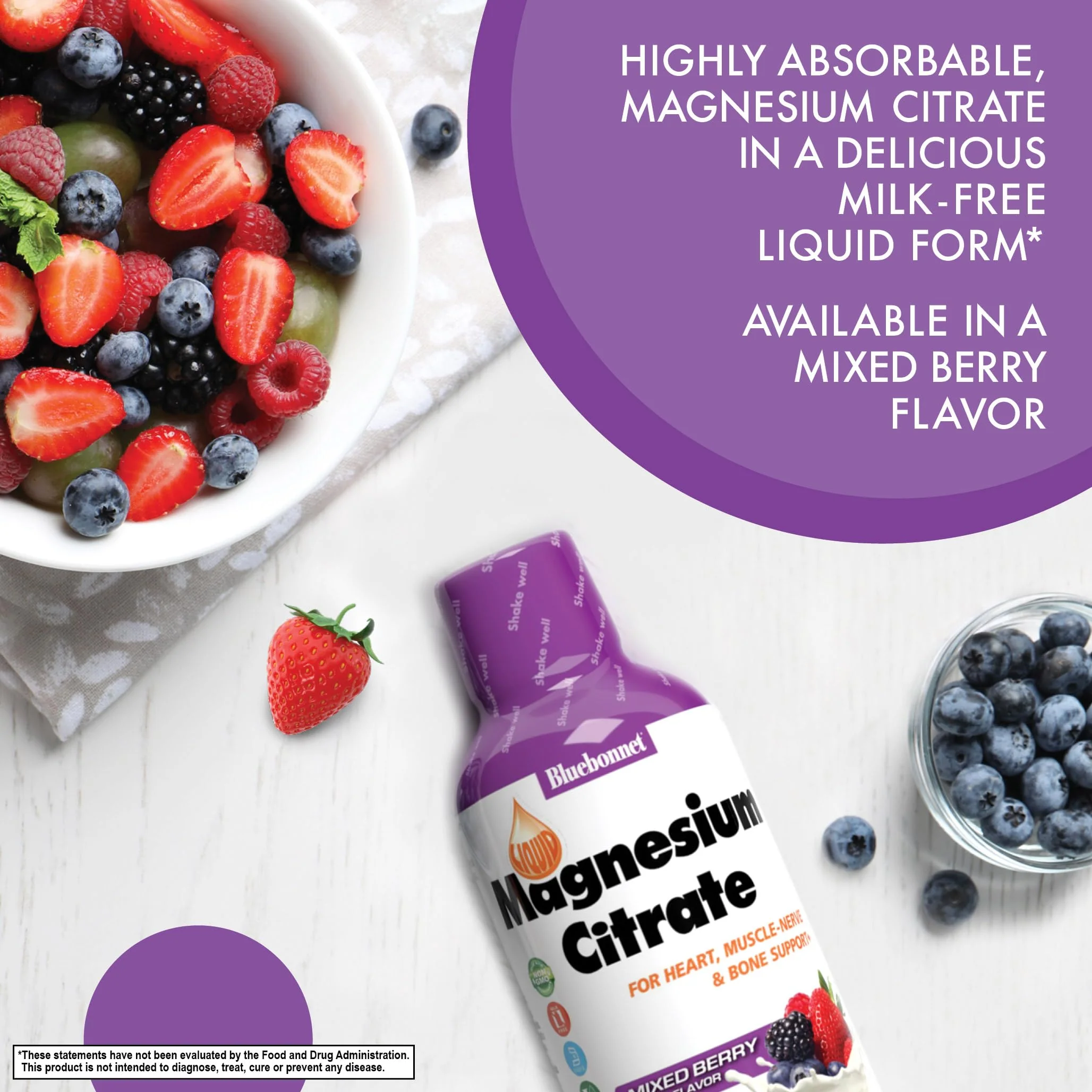Bluebonnet Nutrition Magnesium Citrate 420 mg - Calm Mind & Body* – Supports Heart, Muscle & Sleep* - Non-GMO, Vegan, Kosher, Gluten-Free, Soy-Free, Milk-Free - 16 FL OZ, Mixed Berry Flavor - Image 5