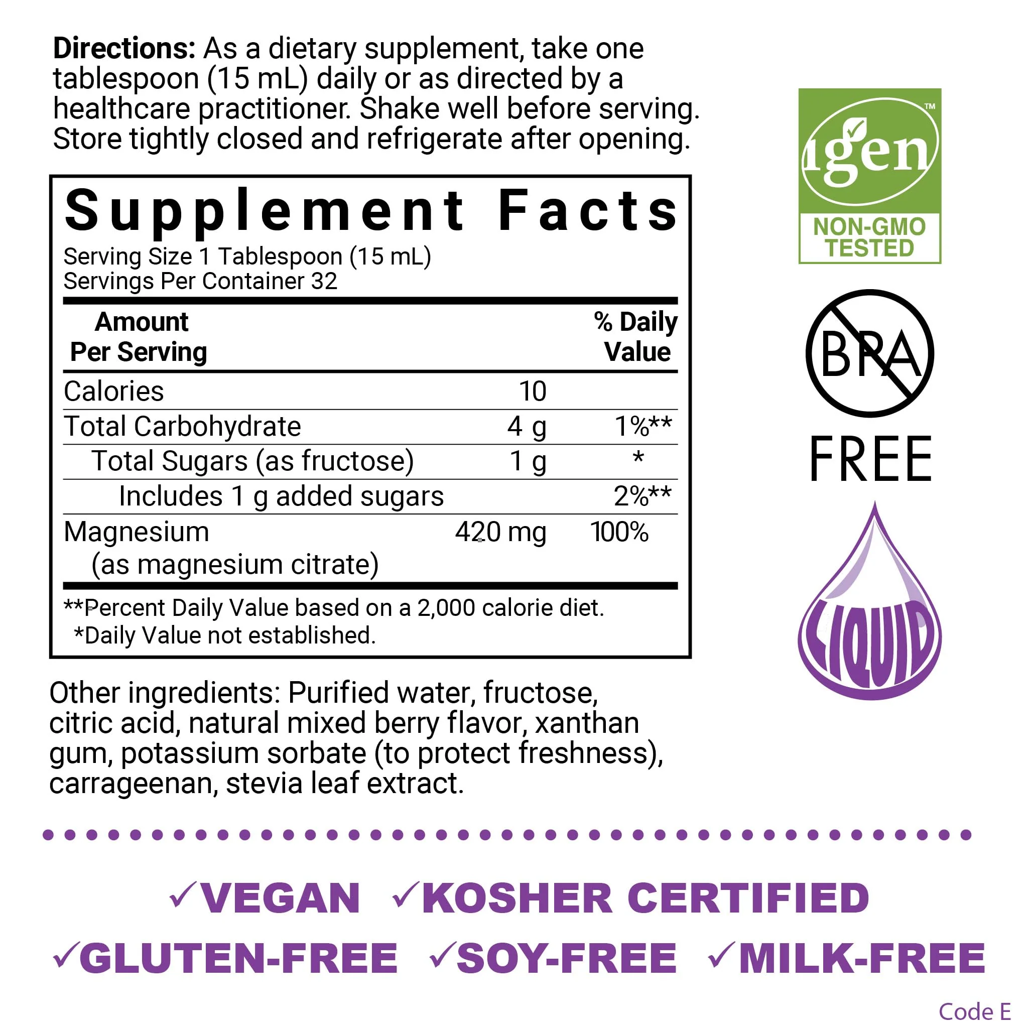 Bluebonnet Nutrition Magnesium Citrate 420 mg - Calm Mind & Body* – Supports Heart, Muscle & Sleep* - Non-GMO, Vegan, Kosher, Gluten-Free, Soy-Free, Milk-Free - 16 FL OZ, Mixed Berry Flavor - Image 6