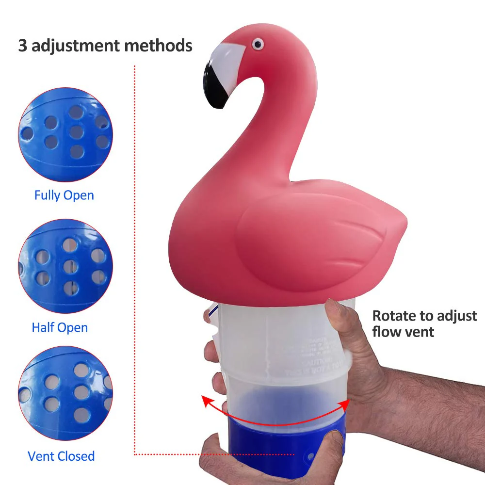 Blufree Chlorine Floater, Floating Chlorine Dispenser, Cute Animal Floating Pool Chlorinator Basket for Chemical Tablets Fits 3 Inch Tabs Bromine Holder Used for Pool Spa - Image 4