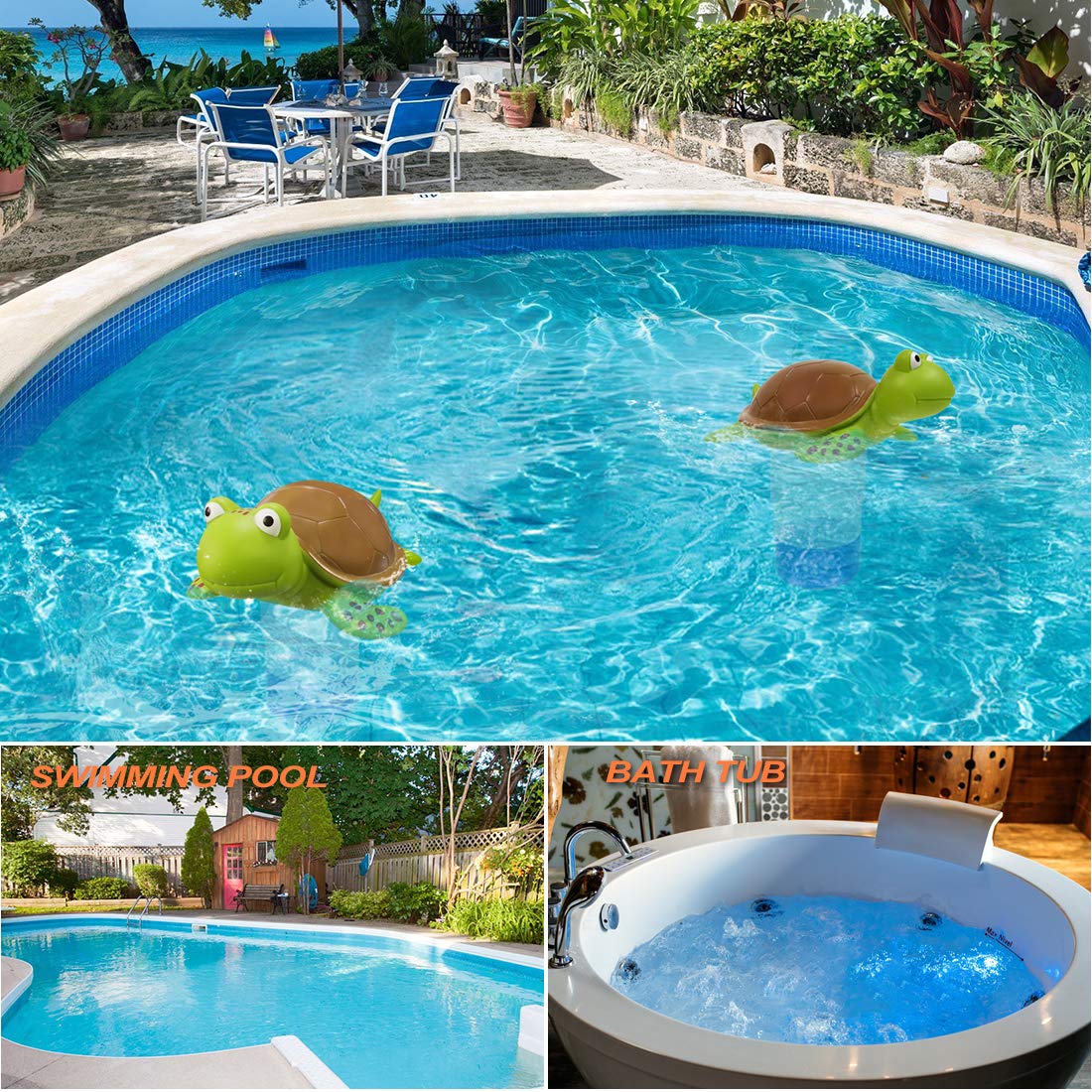 Blufree Chlorine Floater, Floating Chlorine Dispenser for Pools, Cute Turtle Pool Chlorines Floater, Large Capacity Chlorines Pool Floater w/Adjustable Release - Image 3