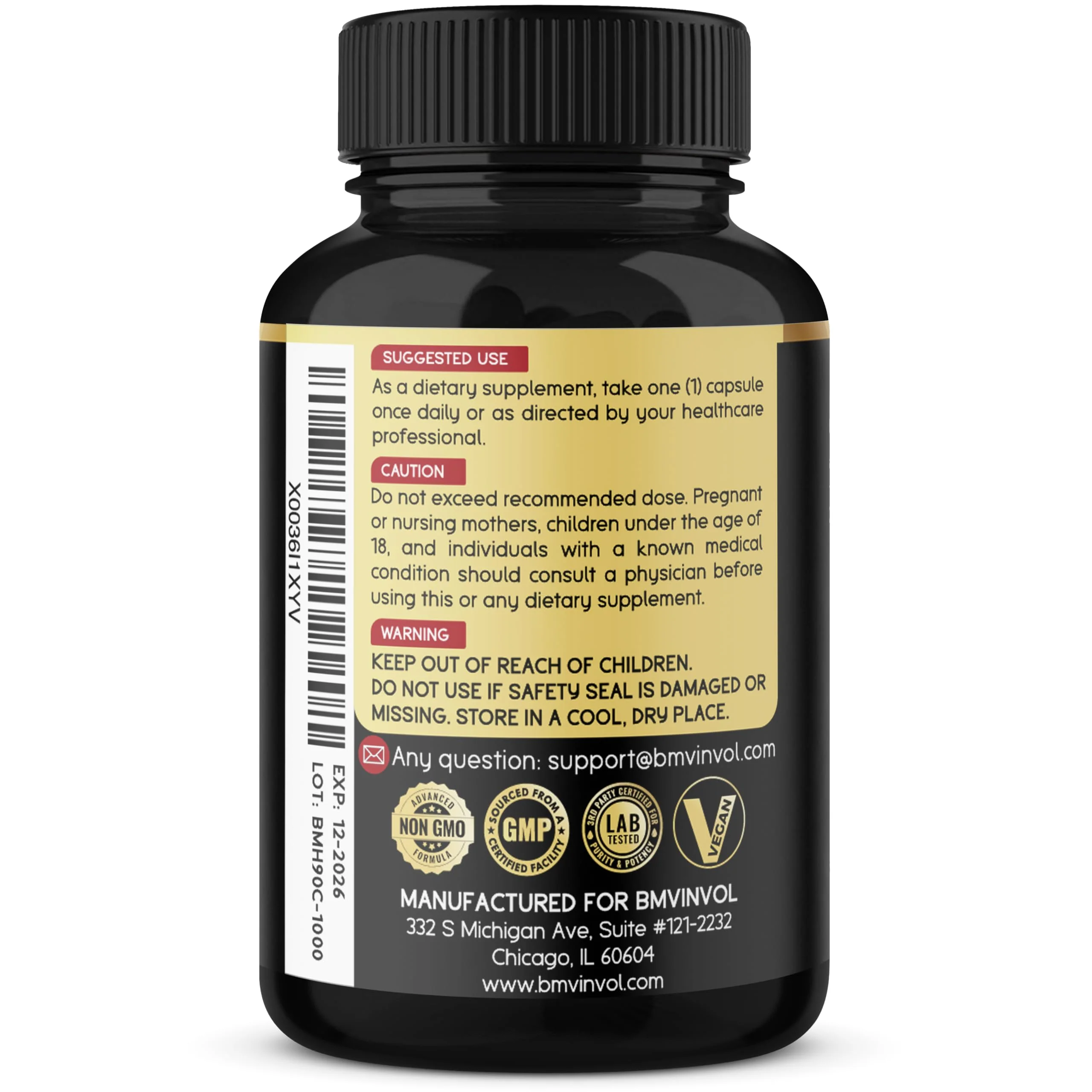 BMVINVOL Horny Goat Weed Capsules with Maca, Ginseng, Tribulus Terrestris, Ashwagandha, Black Pepper - 90 Count for 3 Month Supply - Image 2