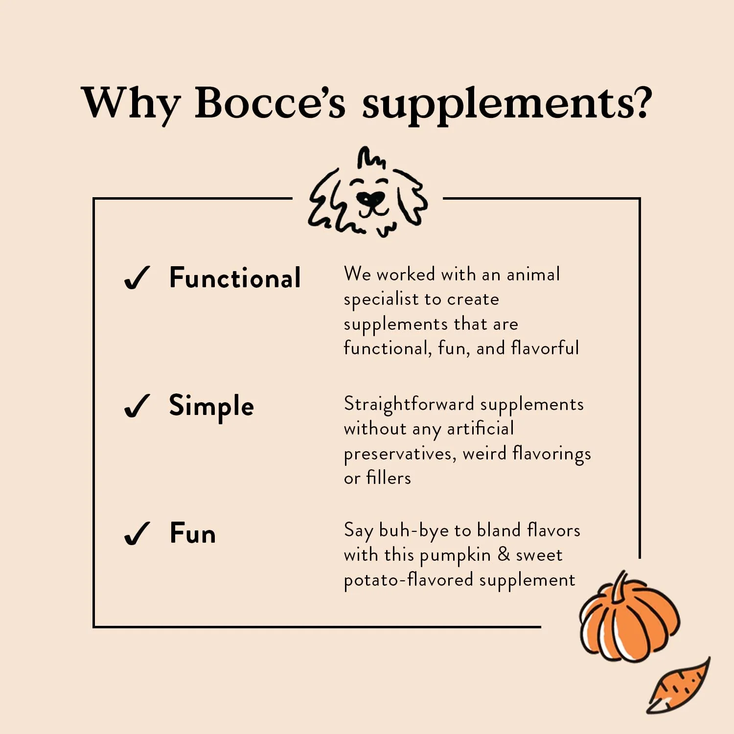 Bocce's Bakery Probiotic Supplement for Dogs, Daily Chews, Made in The USA with with 7 Strains of Probiotics, Supports Digestion, Pumpkin & Sweet Potato, 60 ct, Orange (DG-SP-PRO60) - Image 8