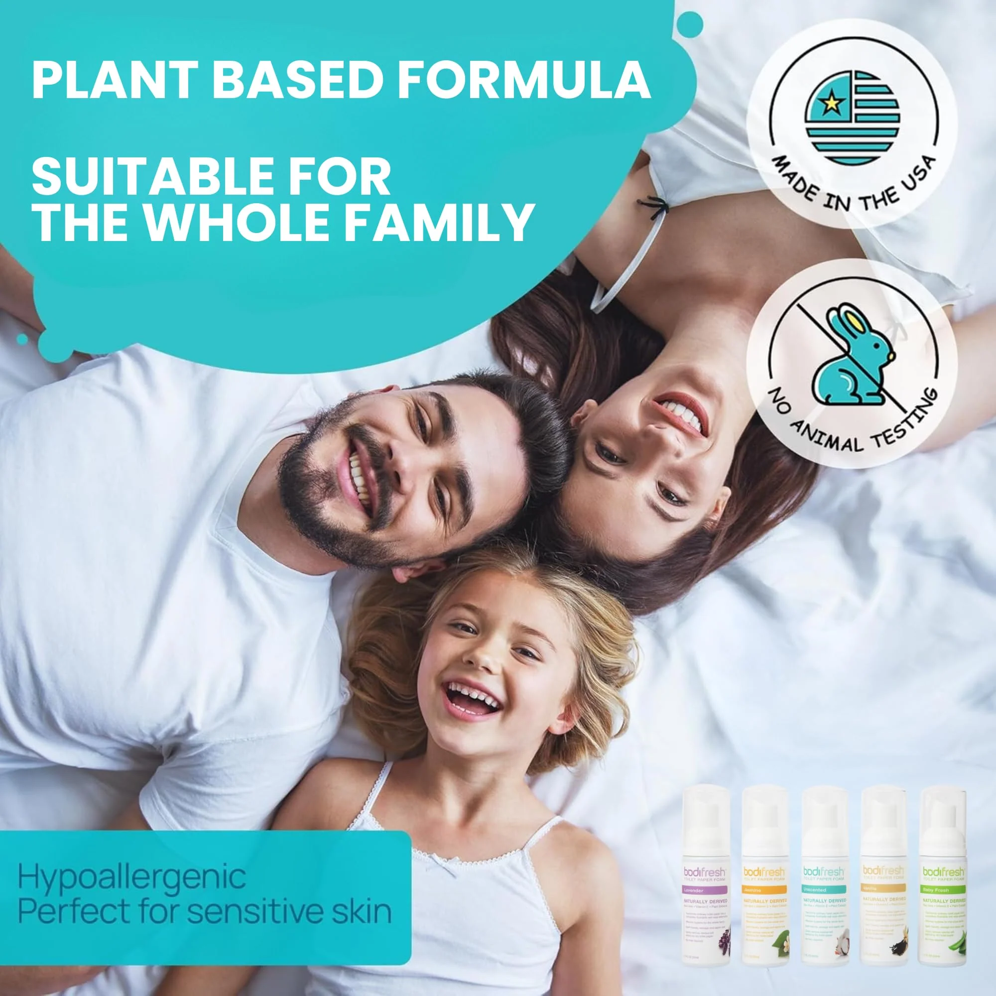 Bodifresh Toilet Paper Foam, Liquid Wet Wipe | Plant-Based, Eco Friendly Flushable Wet Wipe Alternative with Aloe & Vitamin E (1.7 Fl Oz (Pack of 3), Lavender) - Image 5