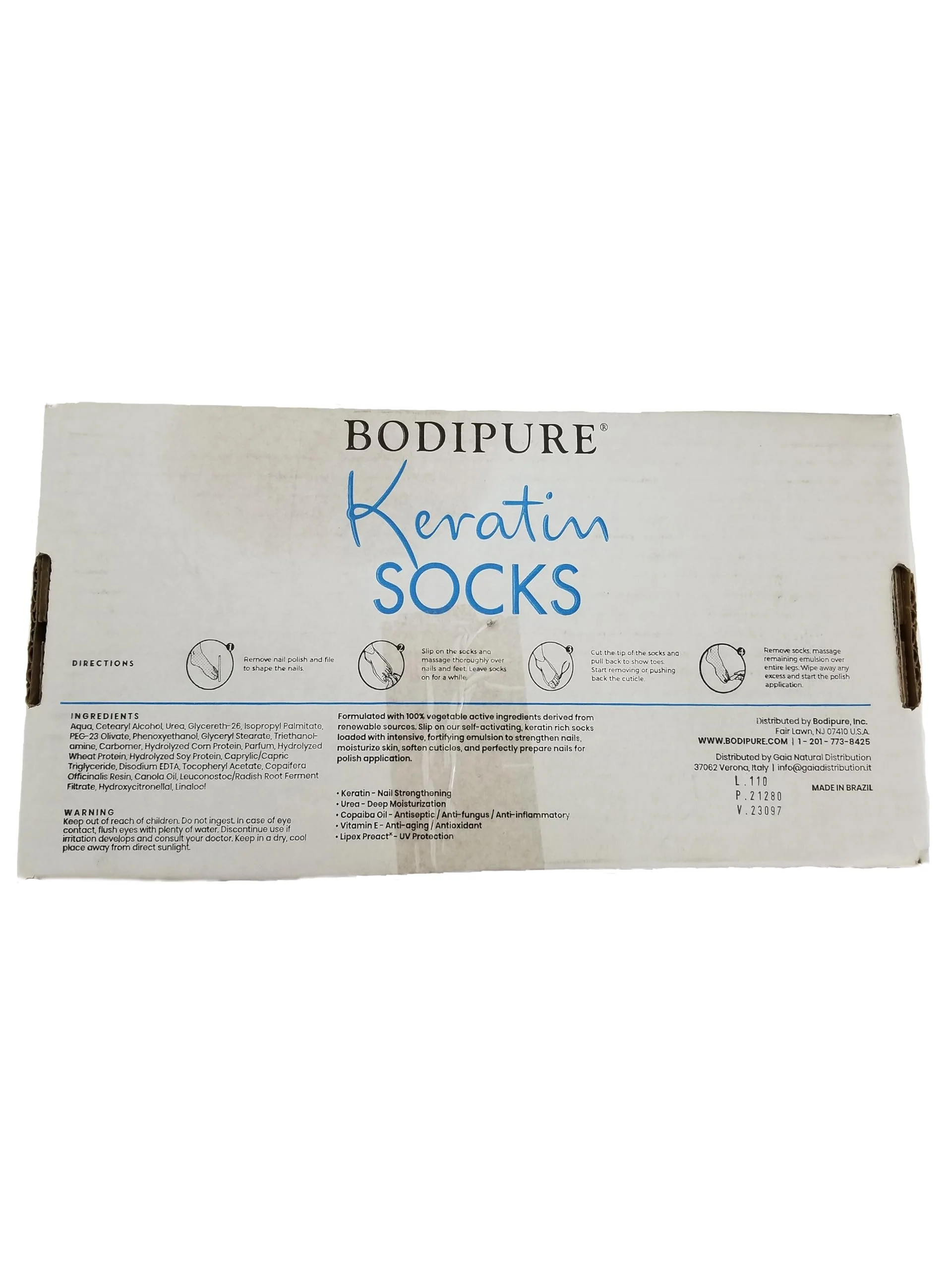 Bodipure All-In-1 Moisturizing Foot Mask | Keratin & Vitamin E Foot Mask for Dry Cracked Feet, Callus & Heel Softening | Easy-to-Use Pedicure Foot Repair | Chemical-free Feet Treatment | 50 Pairs - Image 2