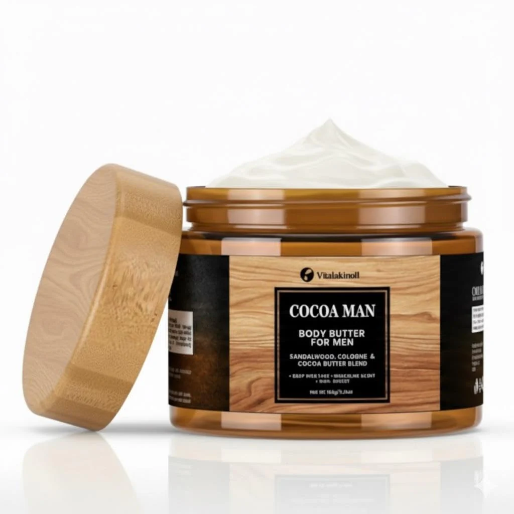 Body Butter for Men- Cocoa King Body Butter - Cocoa butter and Cologne Scent - 5.26 oz Body Cream Blend - Image 6