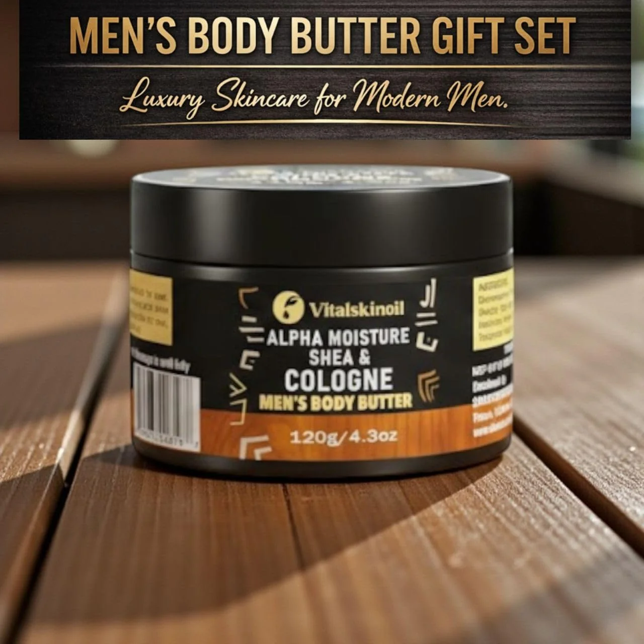 Body Butter for Men - Shea and Cologne Scented Body Cream for all Skin Types - Image 2