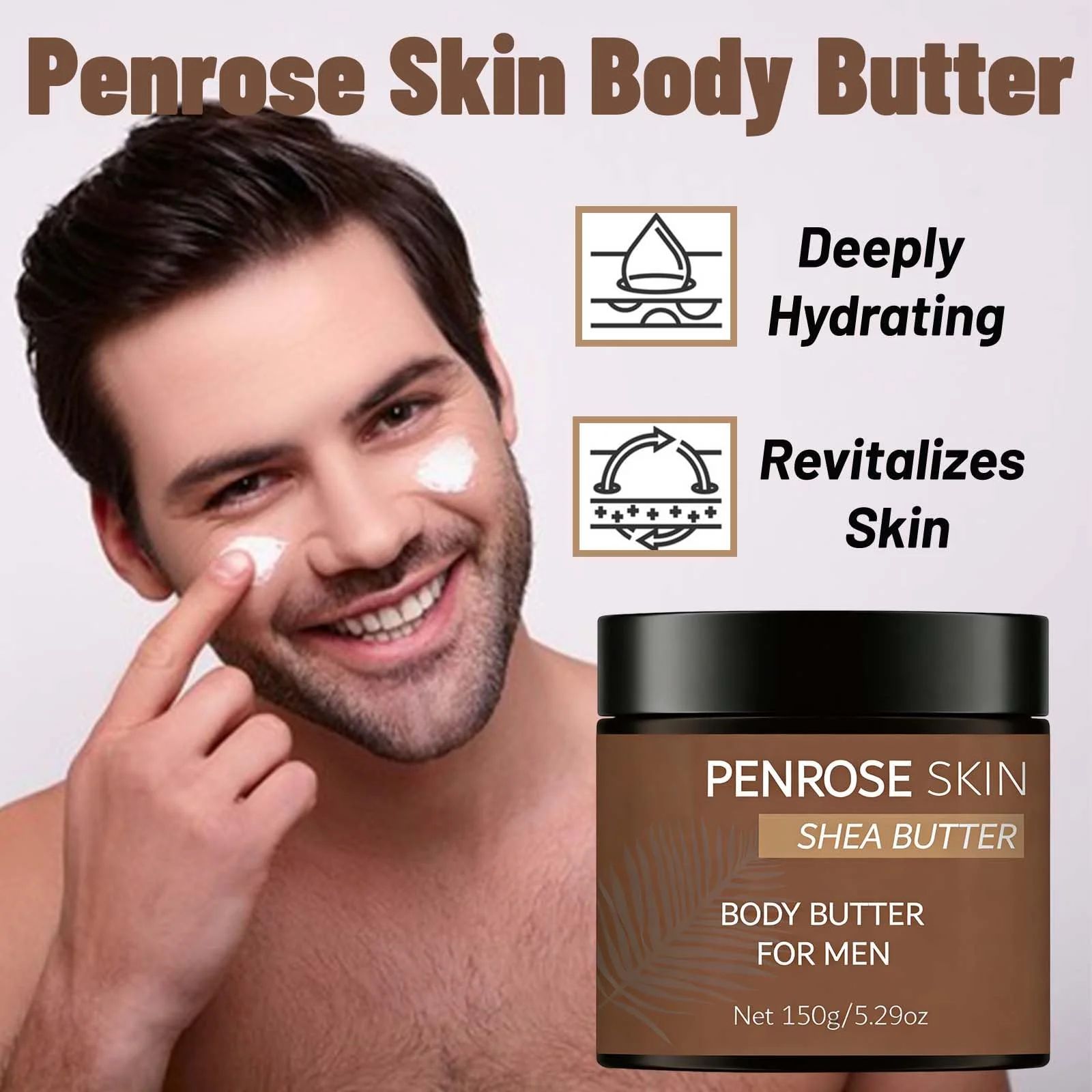 Body Butter, Penrose Skin Body Butter for Men, Scents Body Cream with Shea Butter, Cocoa Butter & Coconut Oil, Hydration That Hits & Long-Lasting Scent & Non-greasy (1 PCS) - Image 6