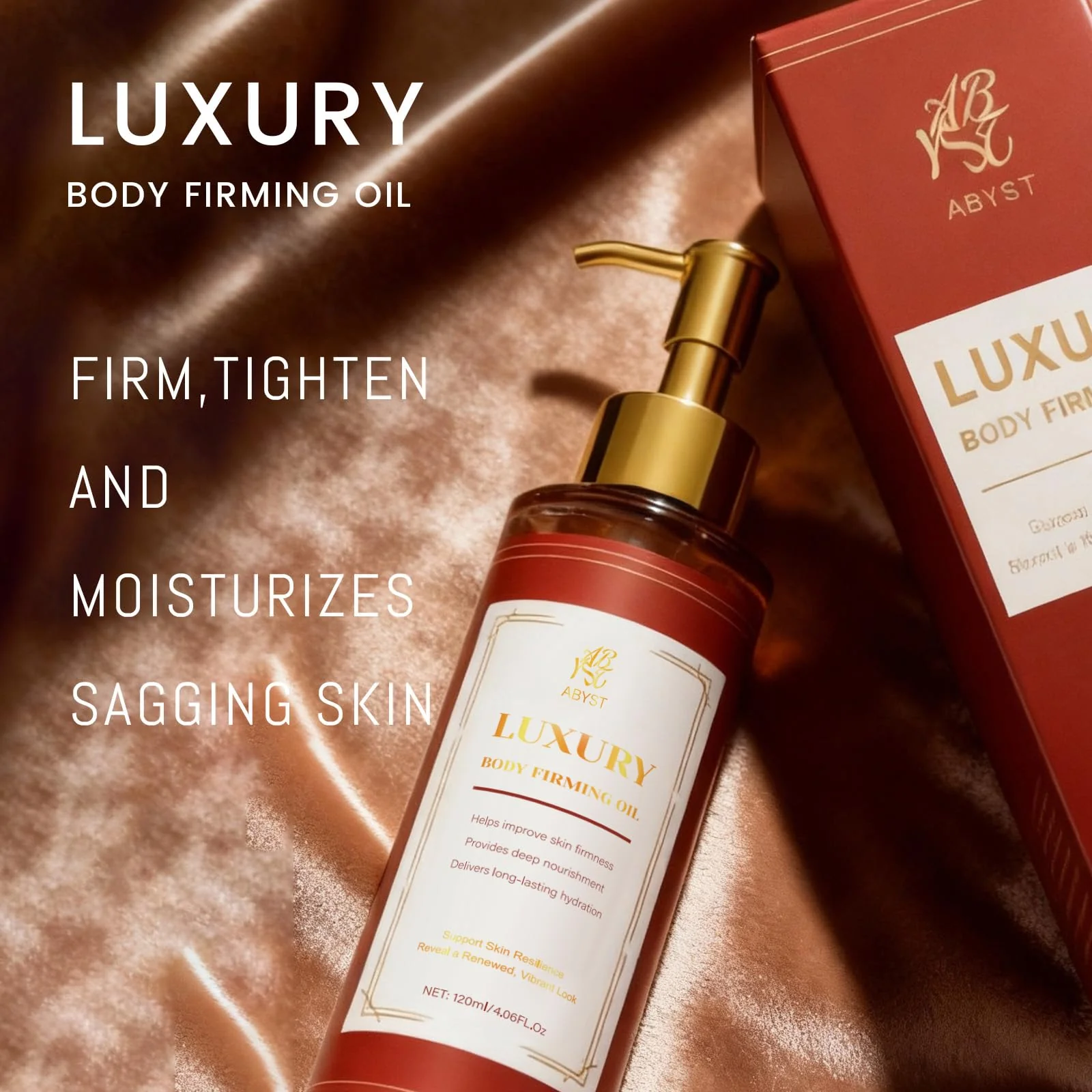 Body Firming Oil - Luxury Toning & Tightening Treatment for Crepey Skin - Hydrating, Nourishing Elixir to Improve Skin Texture & Elasticity - 120ml (1) - Image 2