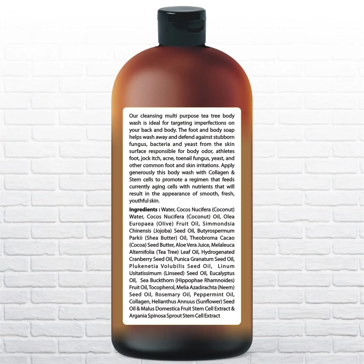Body Wash with Tea Tree & Organic Tea Tree Oil - Fights Odor, Acne & Skin Issues, 16.9 oz by BeingNaturals - Image 6