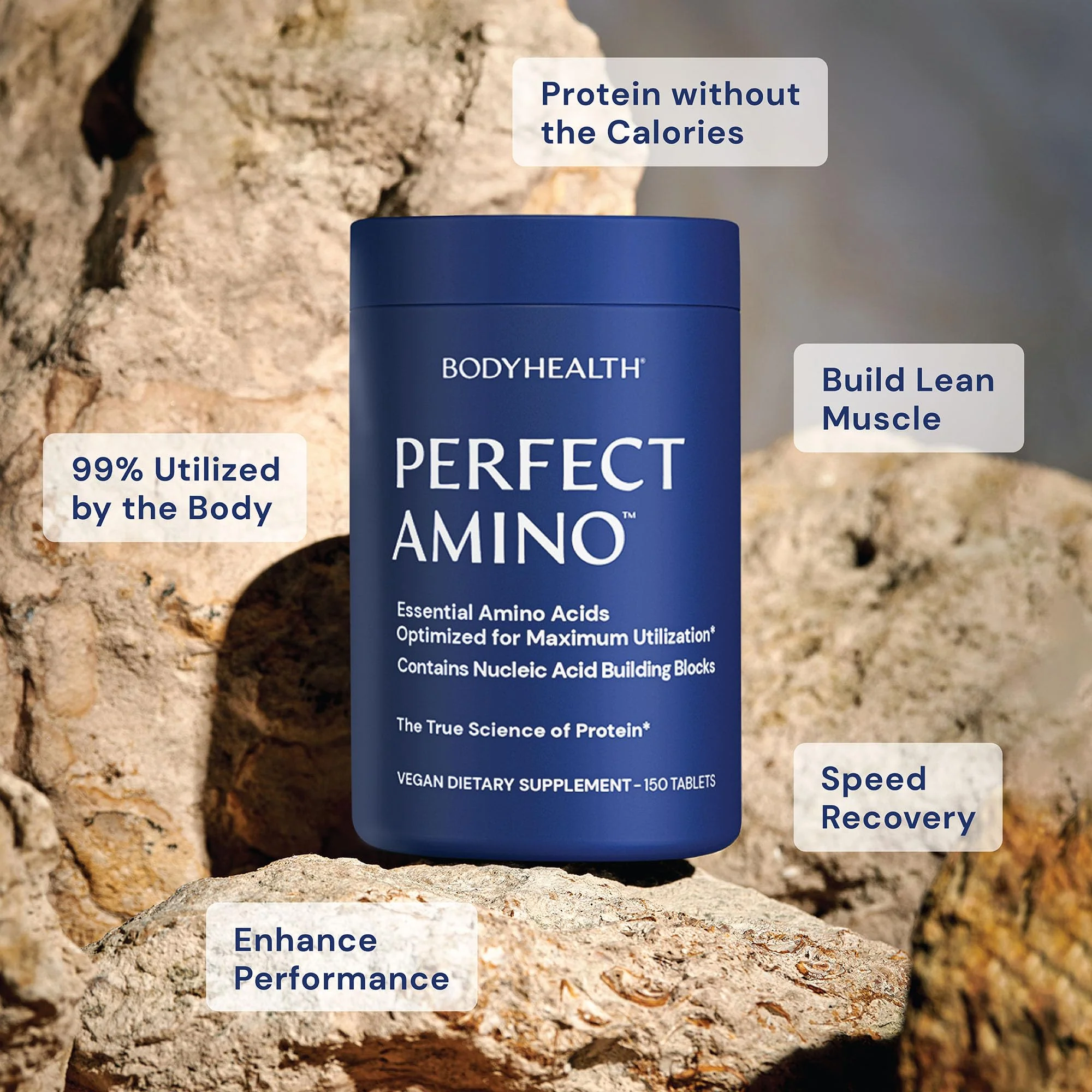 BodyHealth PerfectAmino Tablets (150 ct), Essential Amino Acid with BCAAs + Lysine, Phenylalanine, Threonine, Methionine, Tryptophan, Supplement for Muscle Mass Production, Recovery & Strength - Image 4