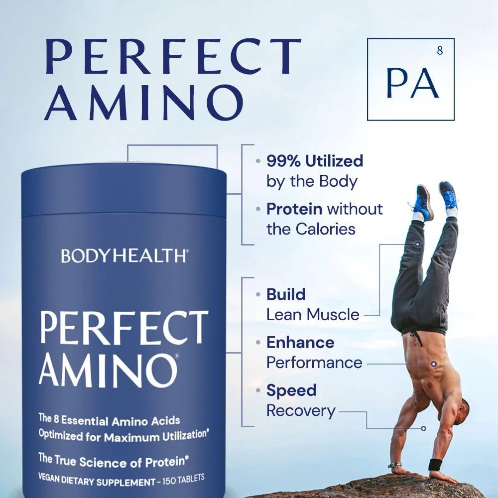 BodyHealth PerfectAmino Tablets (150ct Plus 30ct Travel Bottle), Essential Amino Acid with BCAAs + Lysine, Phenylalanine, Threonine, Methionine, Tryptophan, Supplement for Recovery & Strength - Image 3
