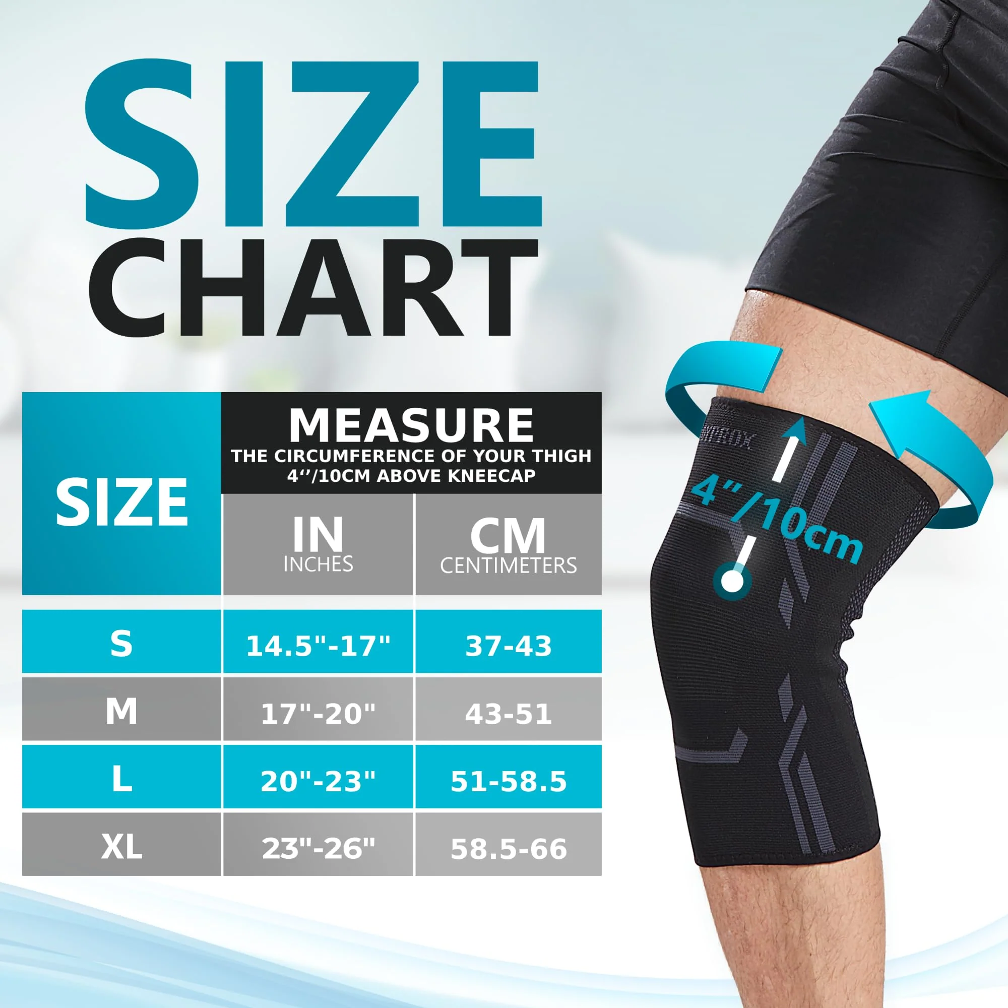 Bodyprox Knee Compression Sleeve for Men and Women (2 Pack), Knee Support Brace for Running and Work out (Large) - Image 2