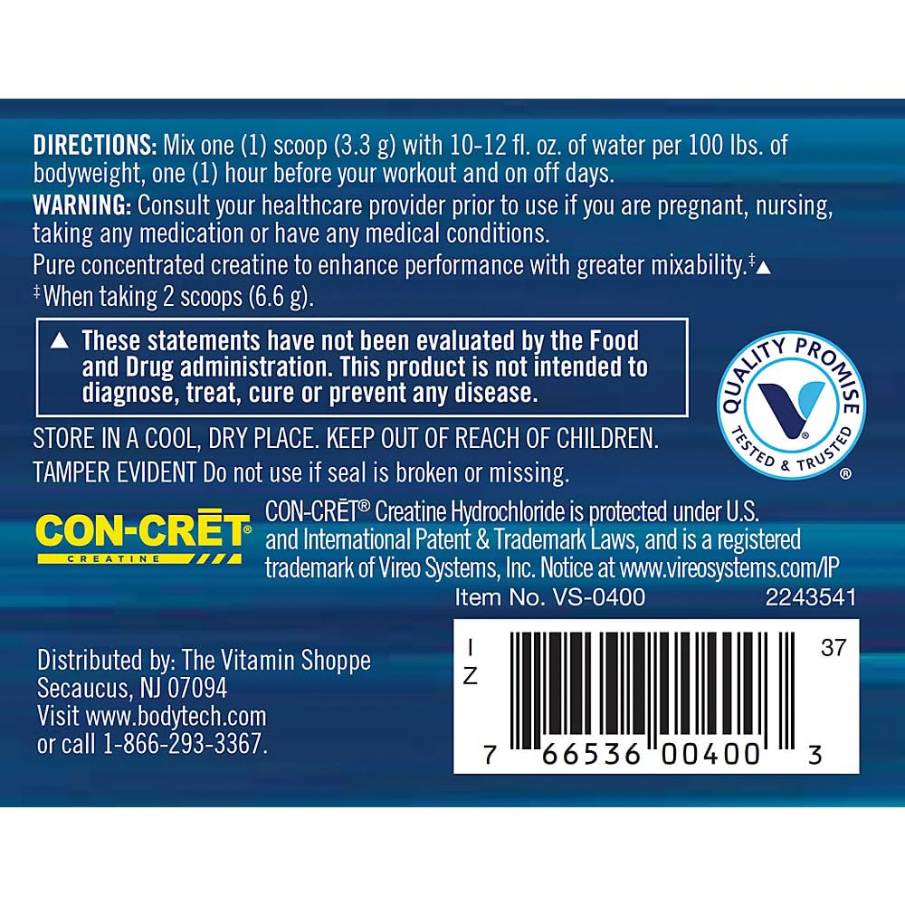 BodyTech Creatine HCl + Electrolytes Powder, Highly Water-Soluble Creatine with Electrolyte Minerals, Supports Hydration and Performance, Rocket Pop Flavor, 8.8 oz, 75 Servings - Image 3